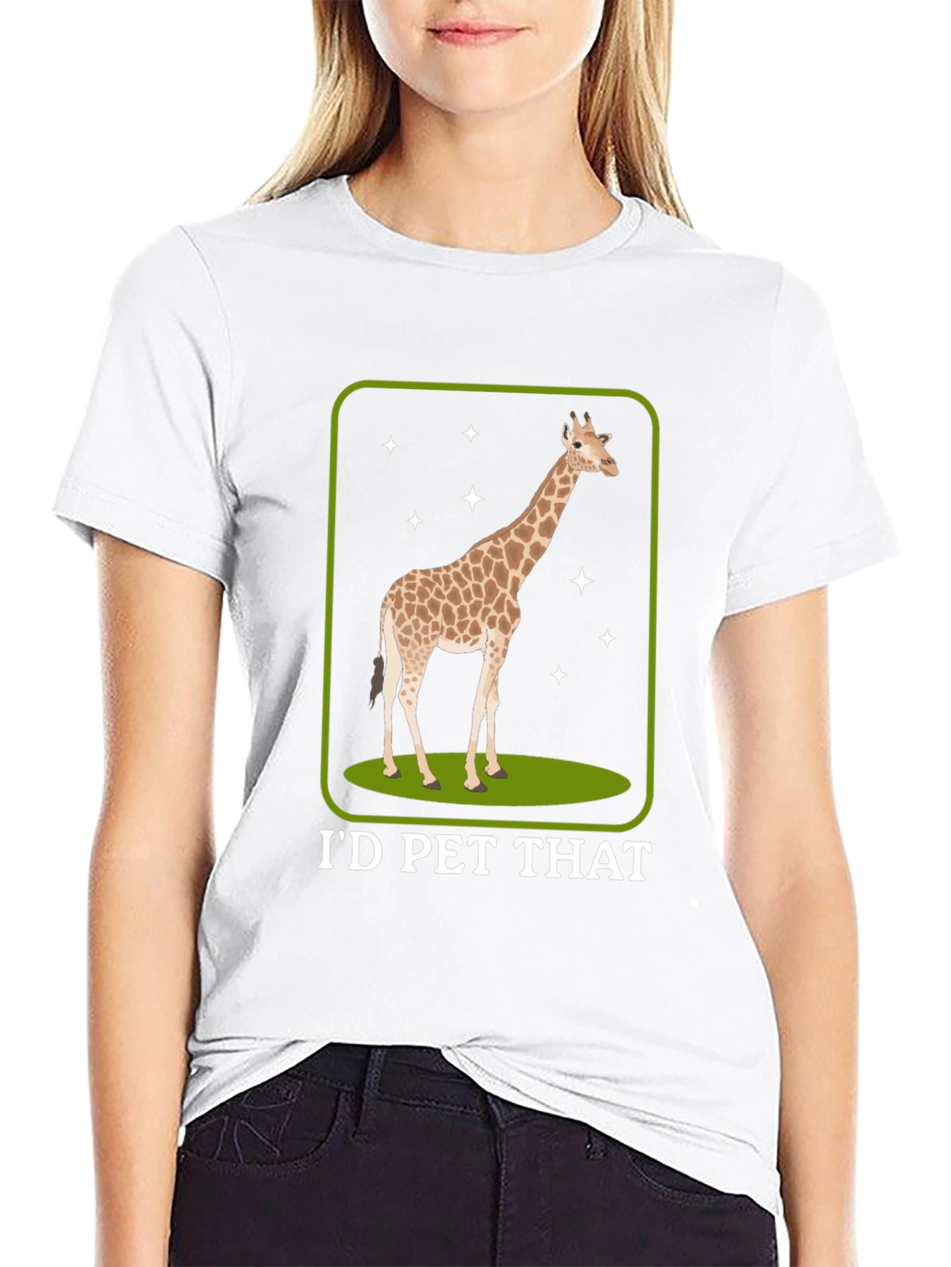 Id Pet That Giraffe Graphic Tee