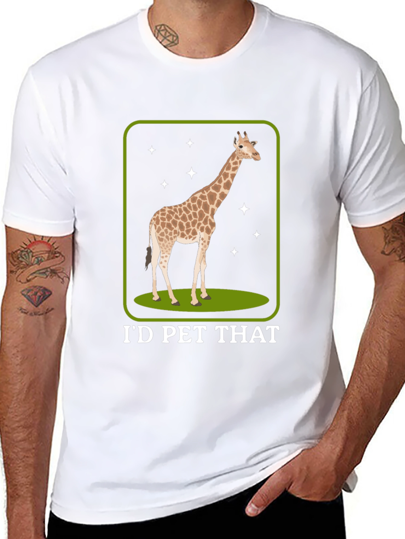 Id Pet That Giraffe Graphic Tee