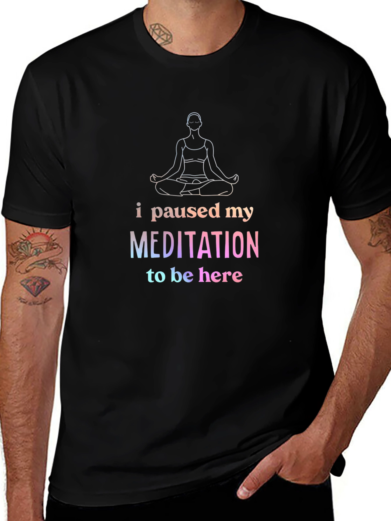 Meditate Pause T-Shirt - Funny Yoga Tee