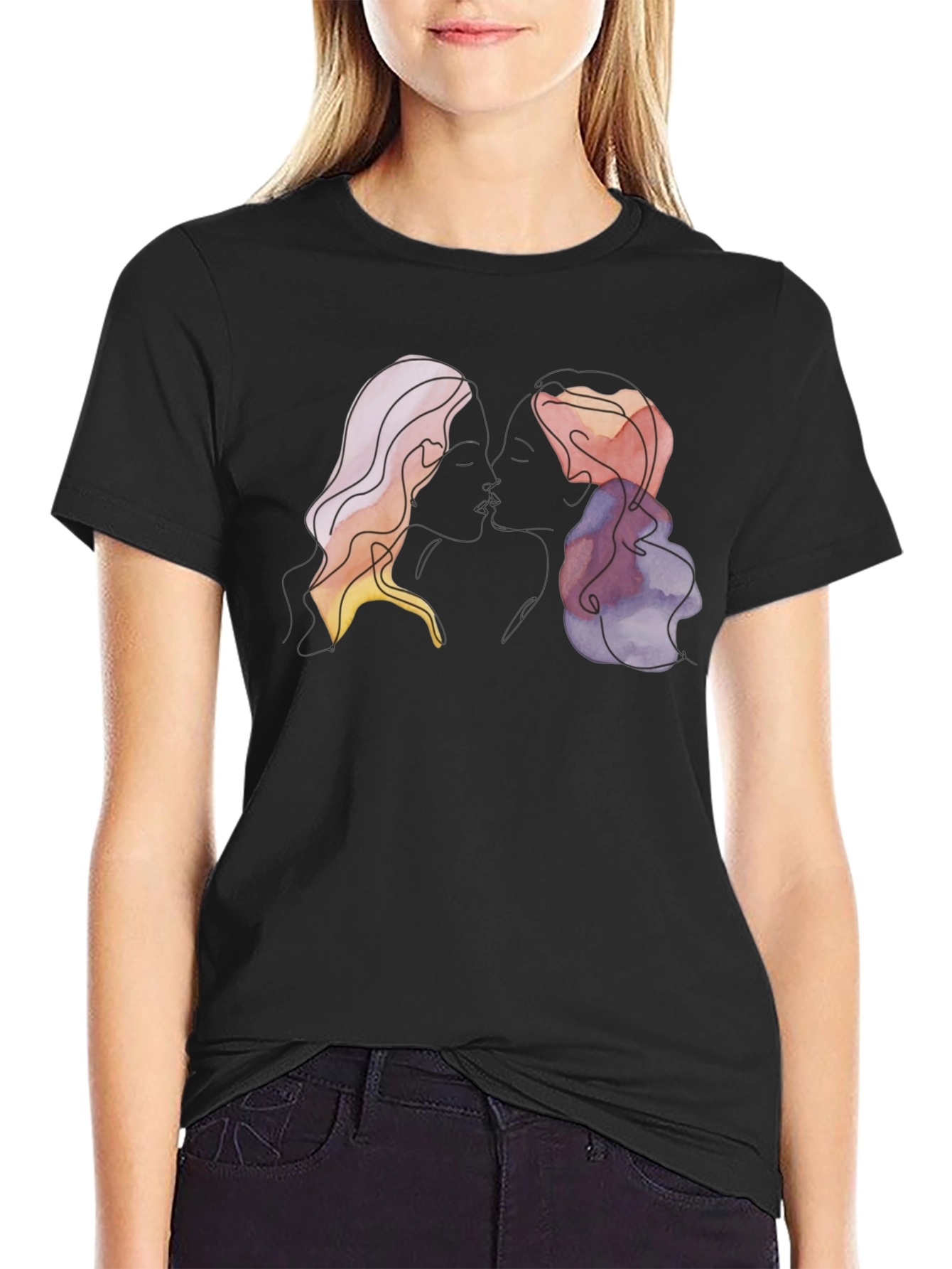 Abstract Silhouette T-Shirt - Modern Art Tee
