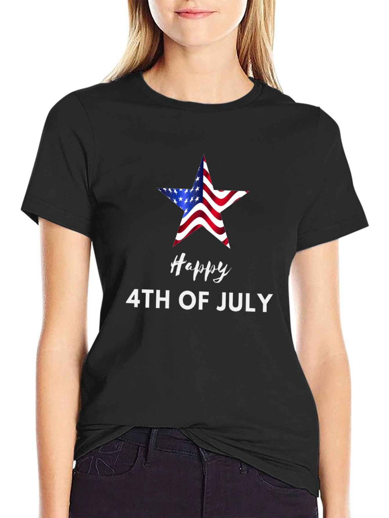 Happy 4th of July Star Graphic T-Shirt