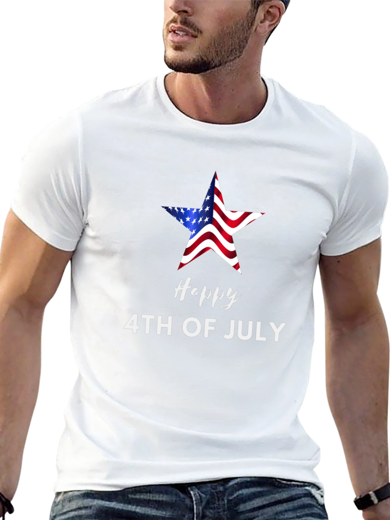 Happy 4th of July Star Graphic T-Shirt