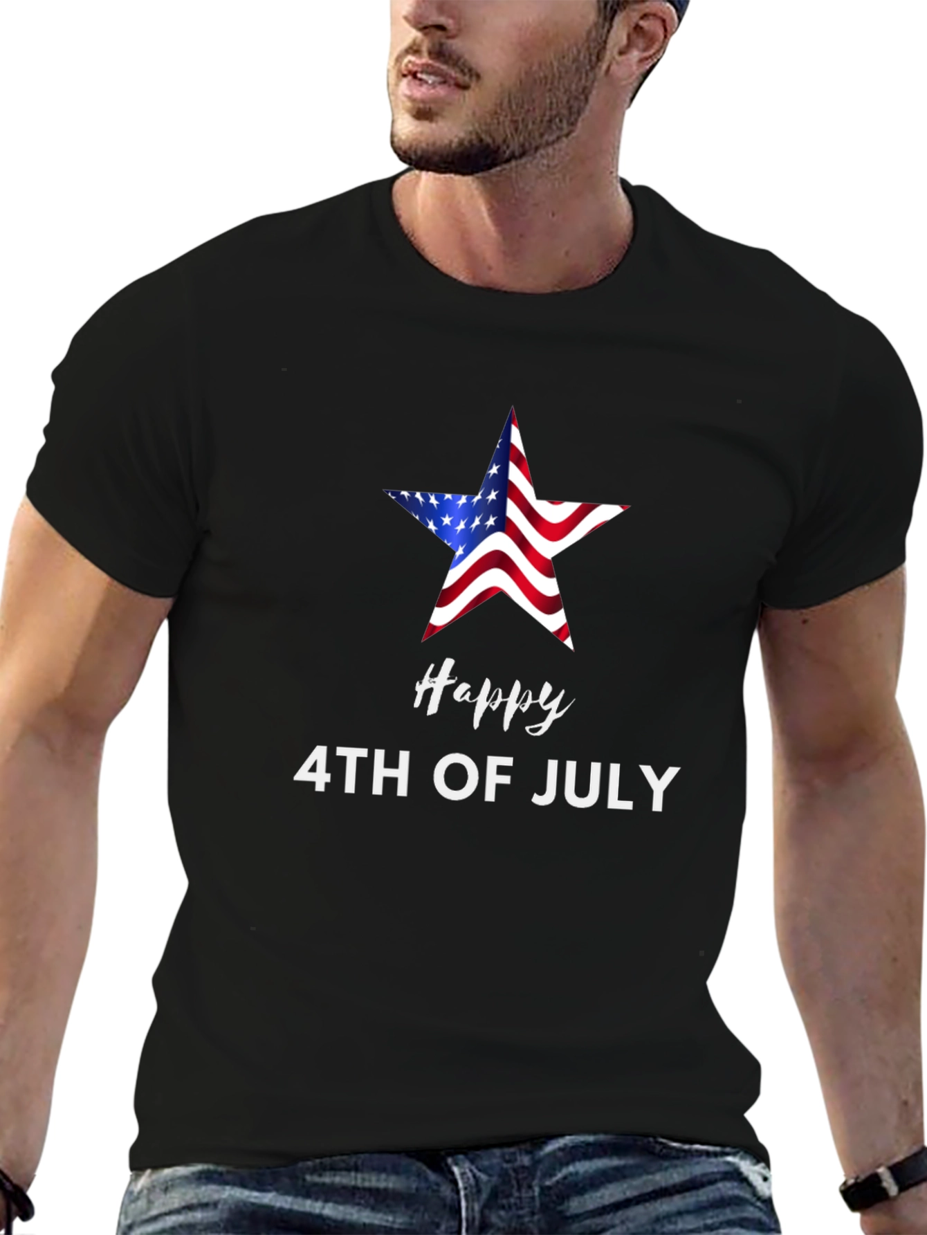 Happy 4th of July Star Graphic T-Shirt