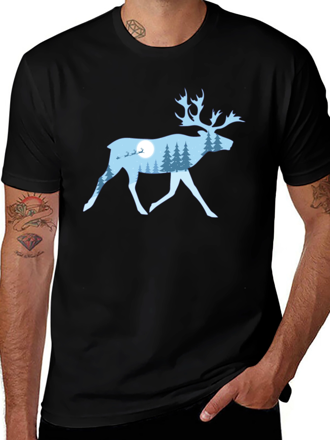 Winter Reindeer T-Shirt - Holiday Graphic Tee