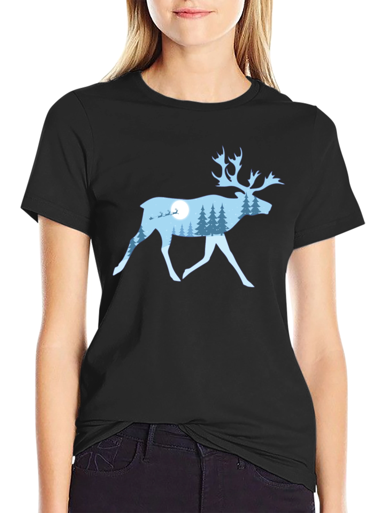 Winter Reindeer T-Shirt - Holiday Graphic Tee