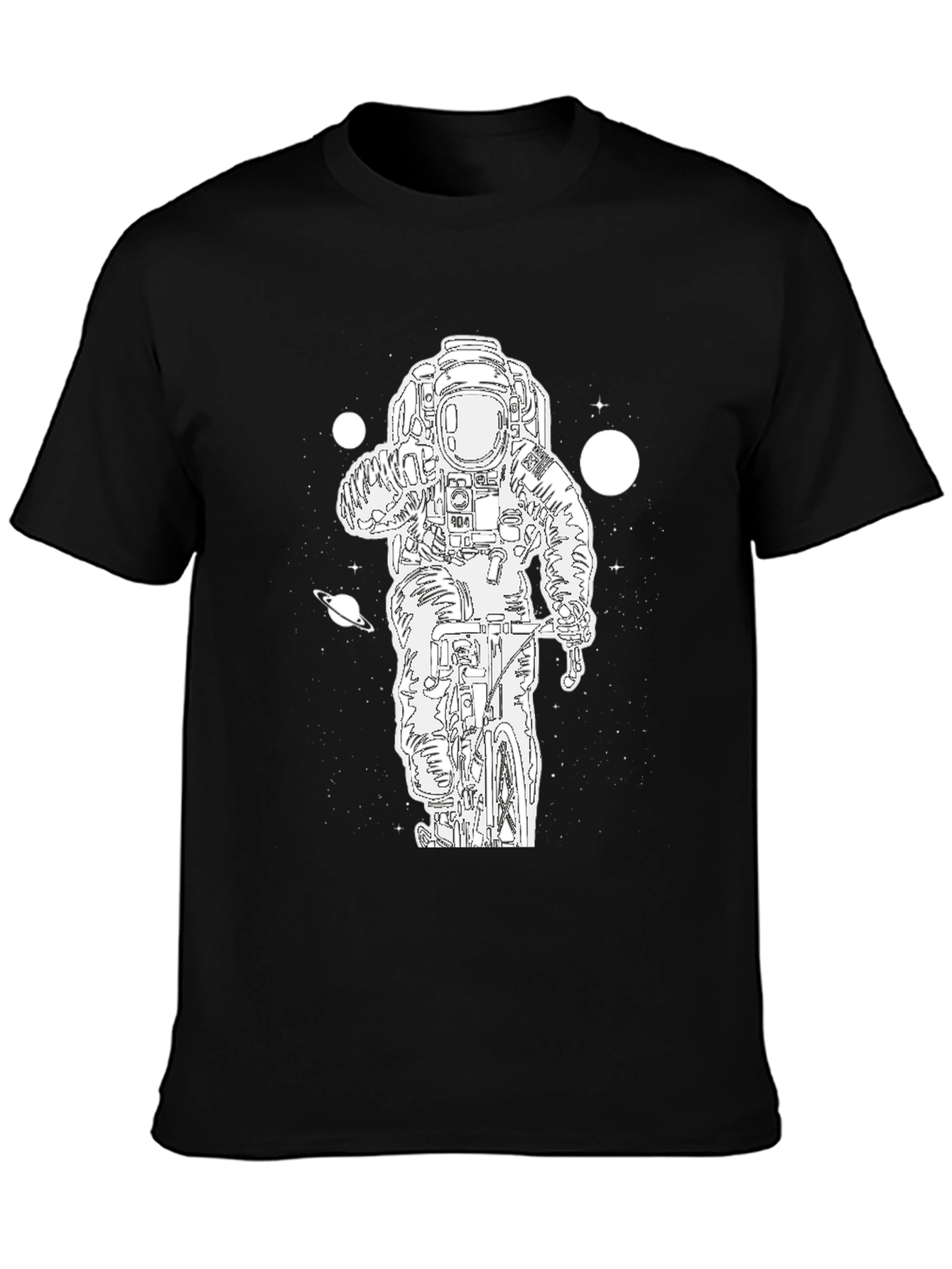Astronaut Biker Graphic Tee - Black