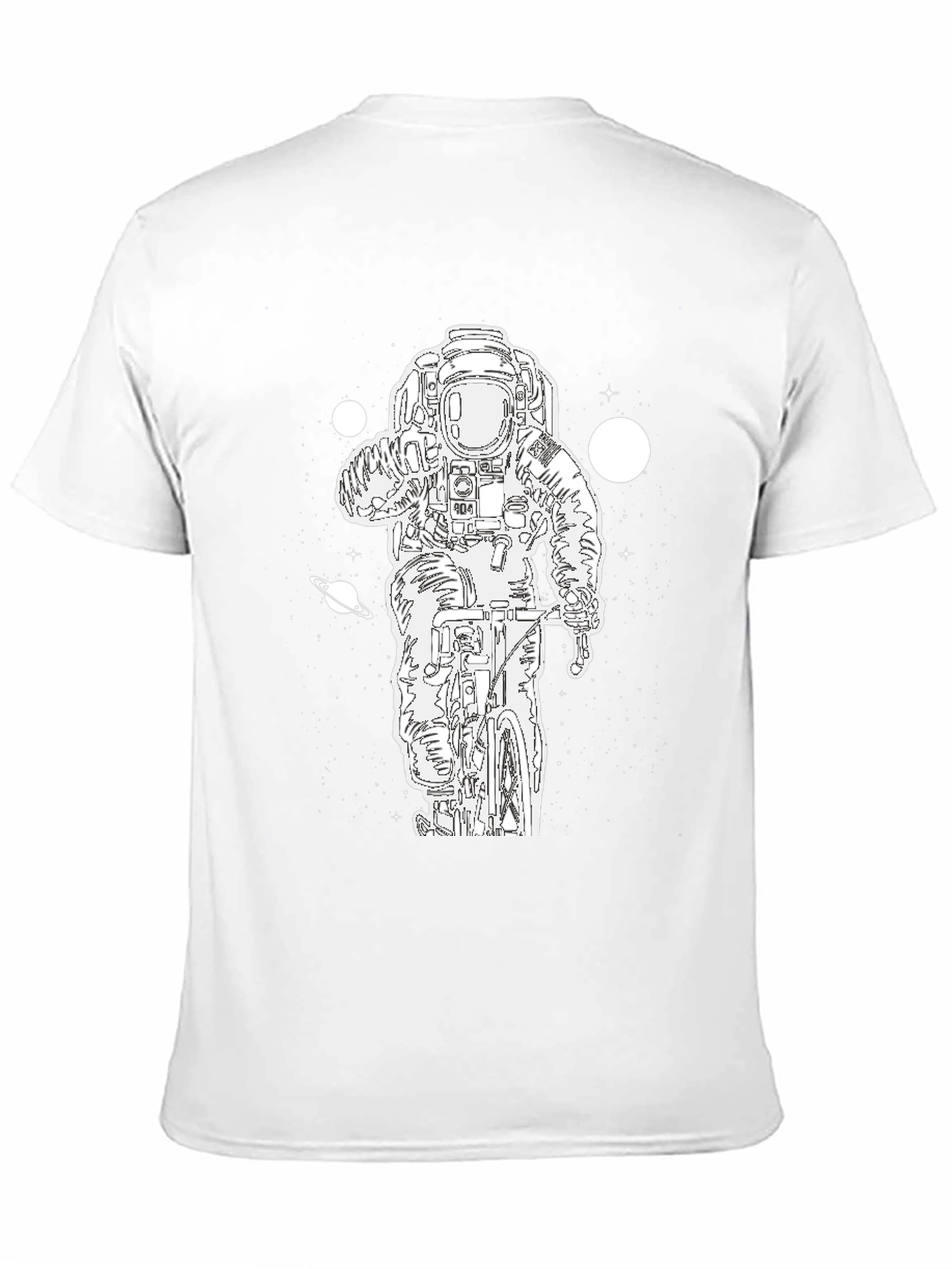 Astronaut Biker Graphic Tee - Black