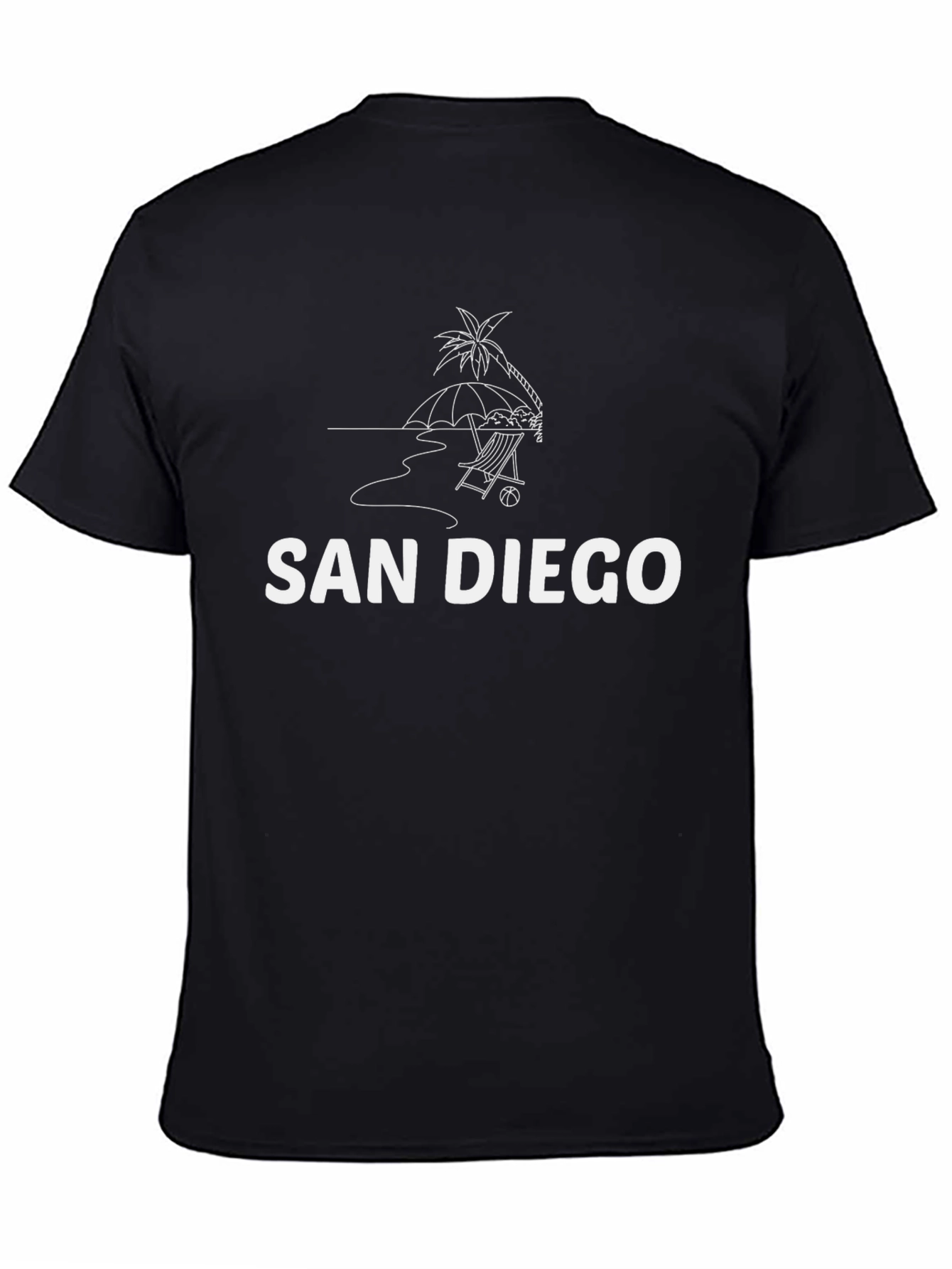 San Diego Beach Graphic T-Shirt - Black