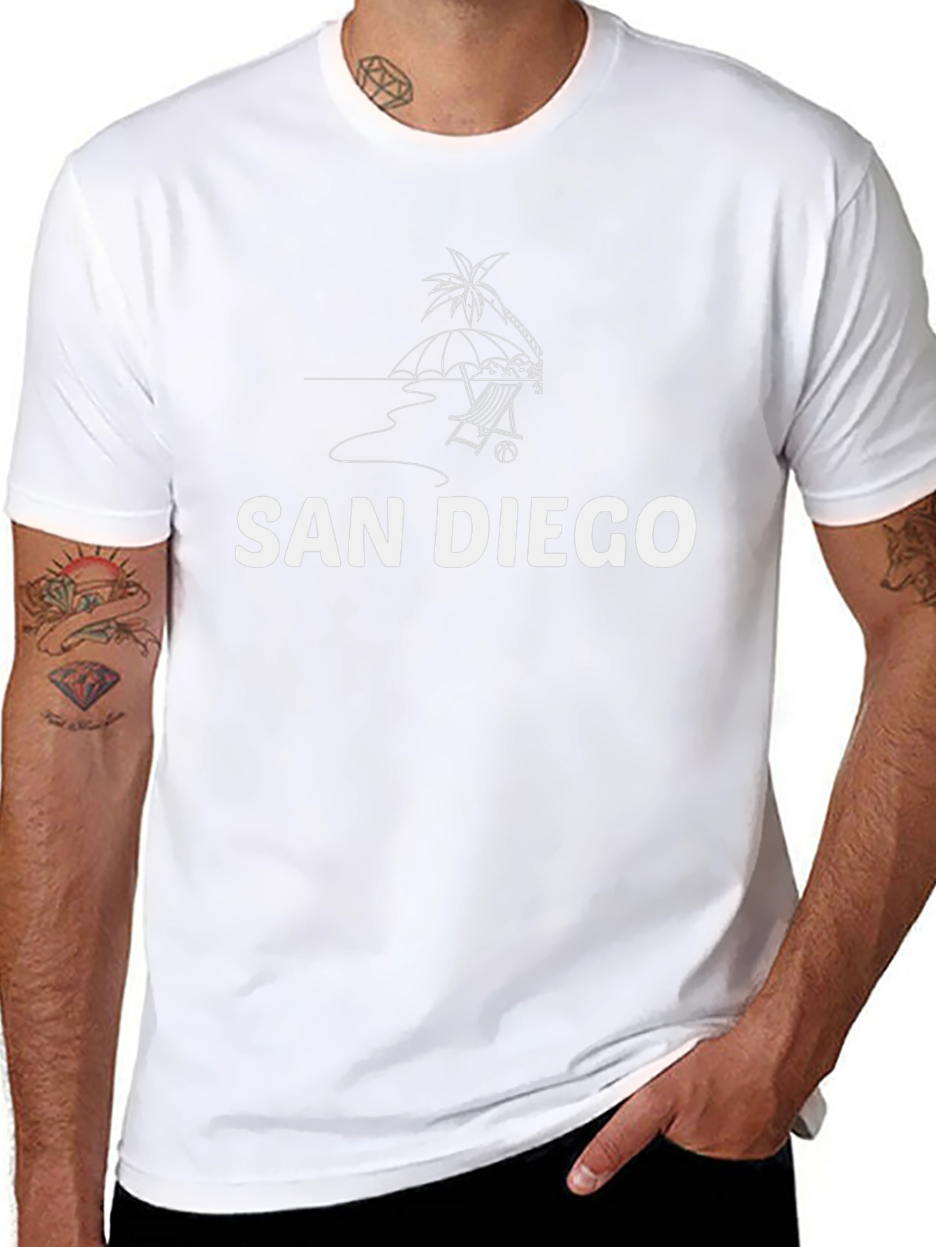 San Diego Beach Graphic T-Shirt - Black