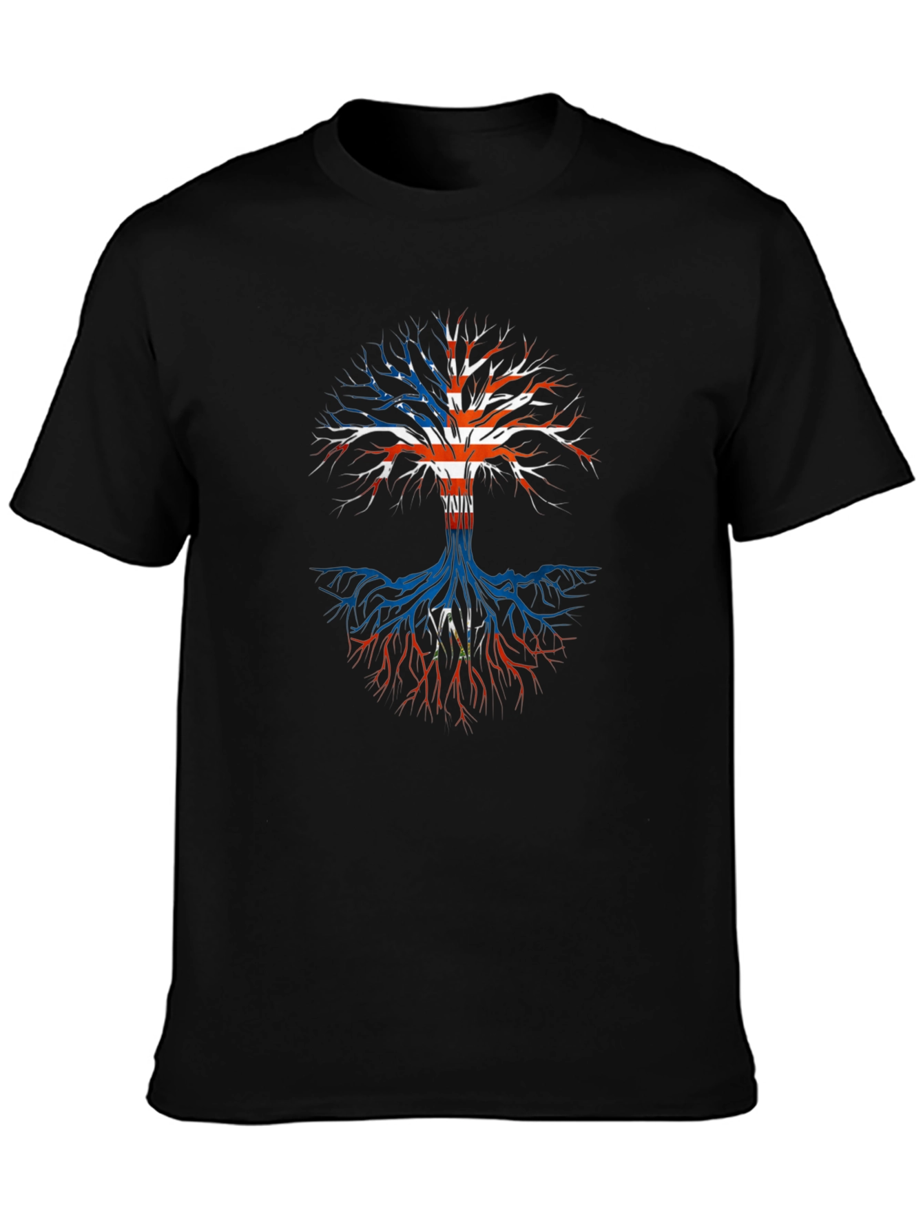 USA Flag Tree T-Shirt - Patriotic Roots Design