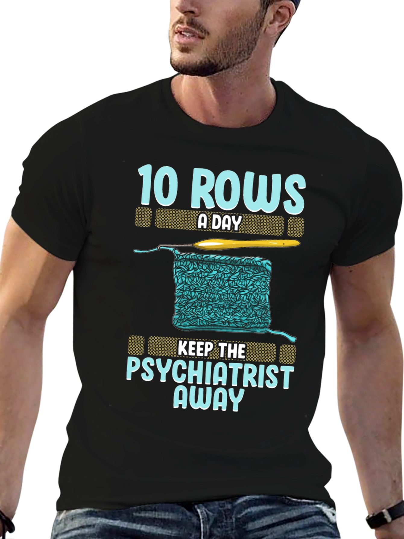 Crochet T-Shirt: 10 Rows A Day Keeps Psychiatrist Away