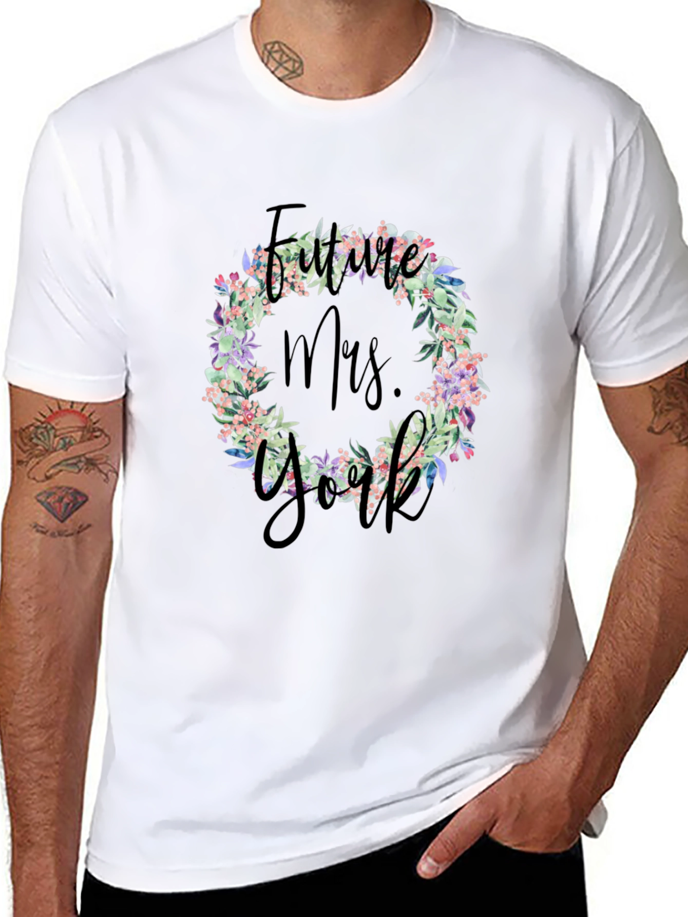 Future Mrs. Floral Wreath T-Shirt