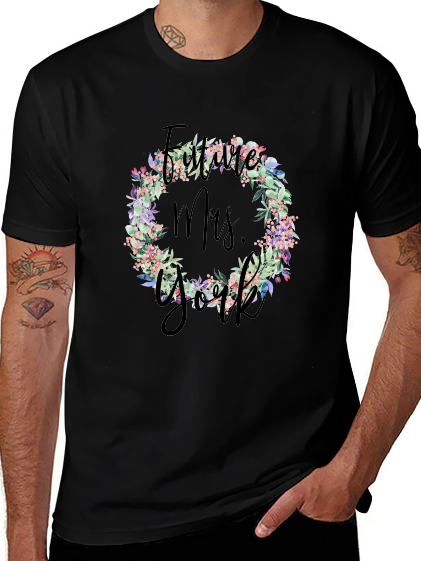 Future Mrs. Floral Wreath T-Shirt