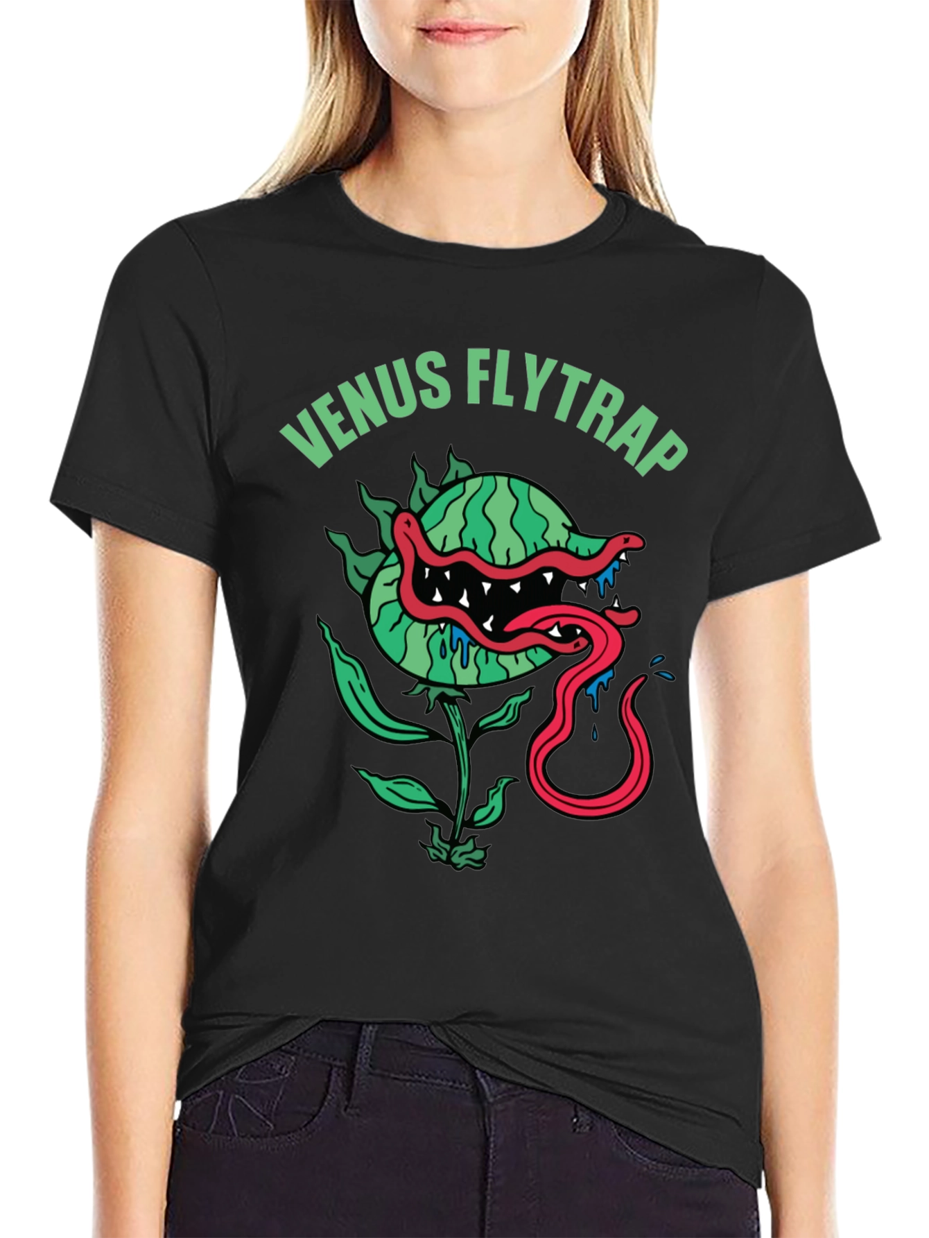 Venus Flytrap Graphic Tee - Mens Black T-Shirt