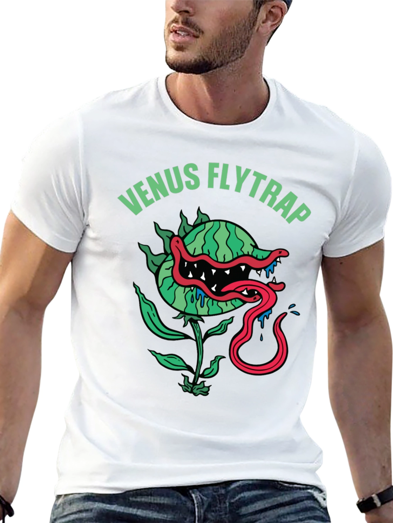 Venus Flytrap Graphic Tee - Mens Black T-Shirt