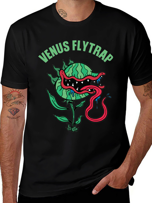 Venus Flytrap Graphic Tee - Mens Black T-Shirt
