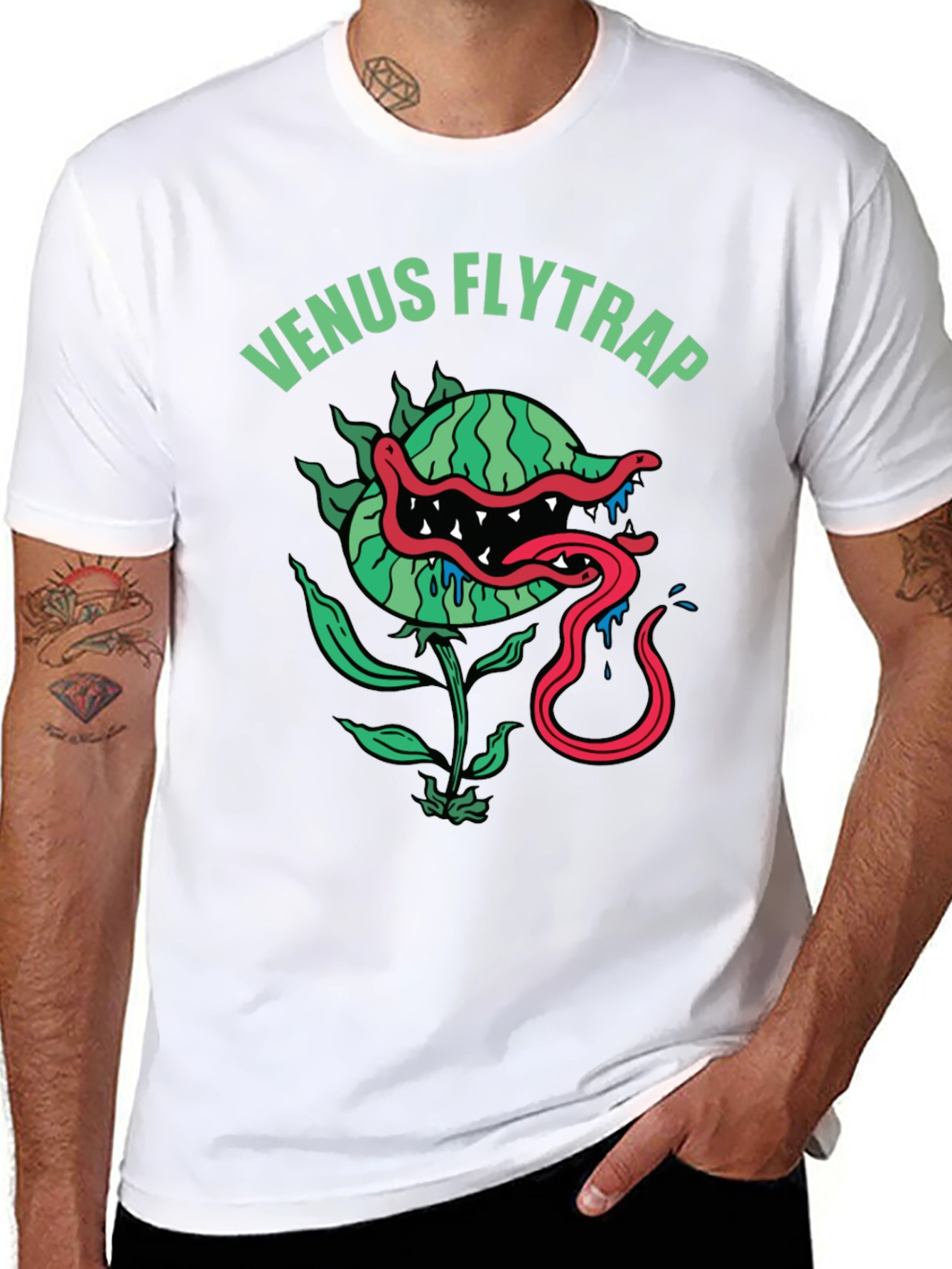 Venus Flytrap Graphic Tee - Mens Black T-Shirt