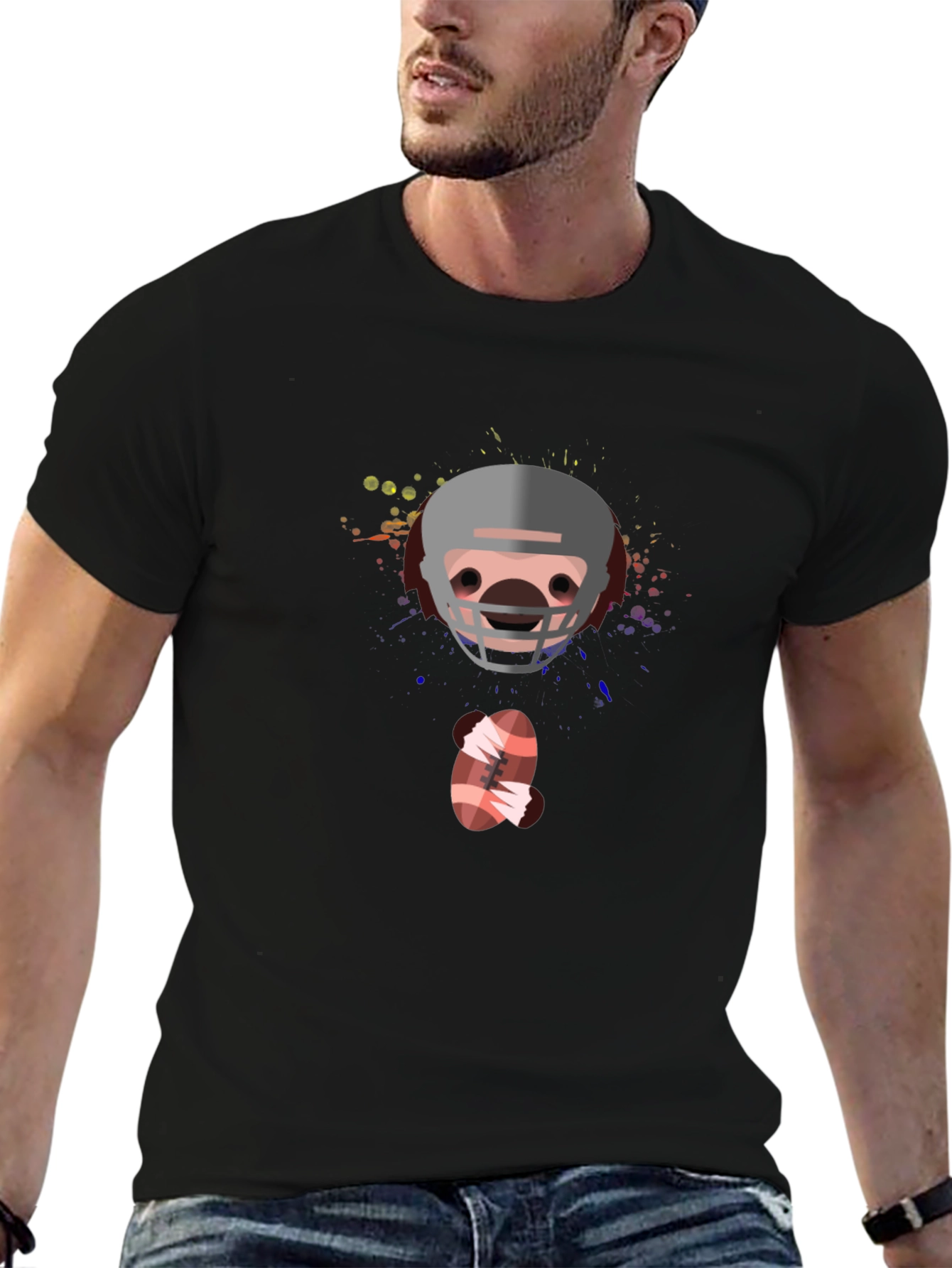Football Helmet Graphic T-Shirt