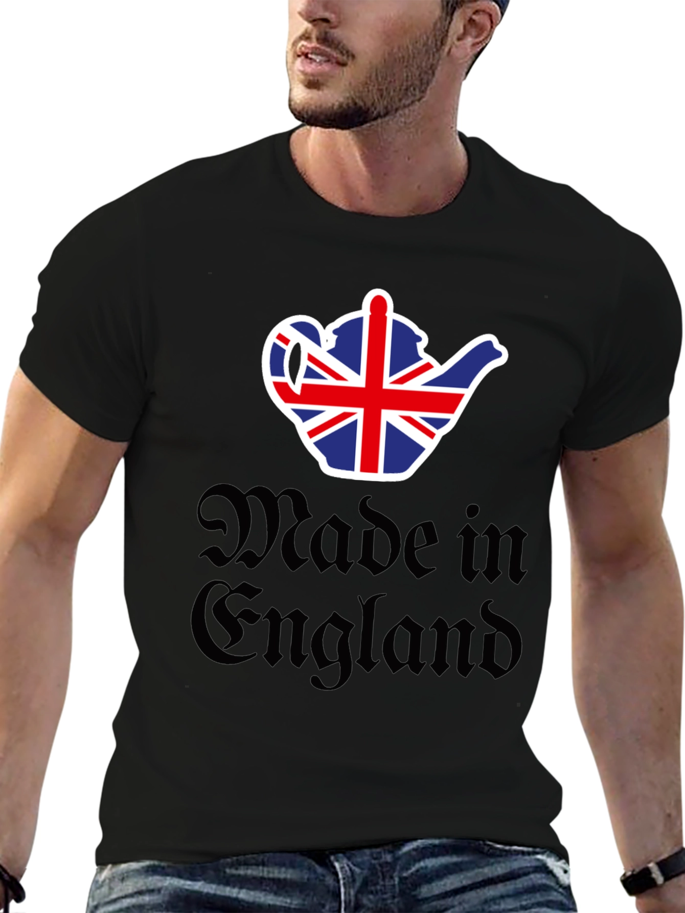 Made in England UK Flag Teapot Graphic T-Shirt