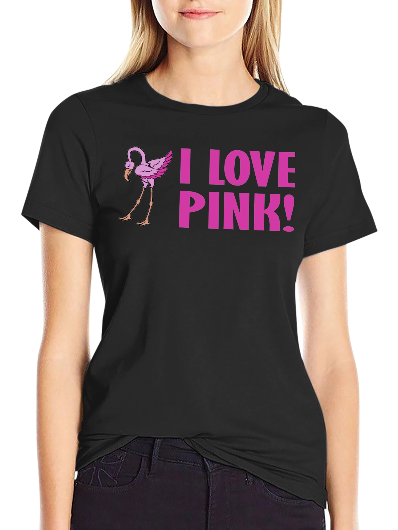 I Love Pink! Flamingo Graphic Tee
