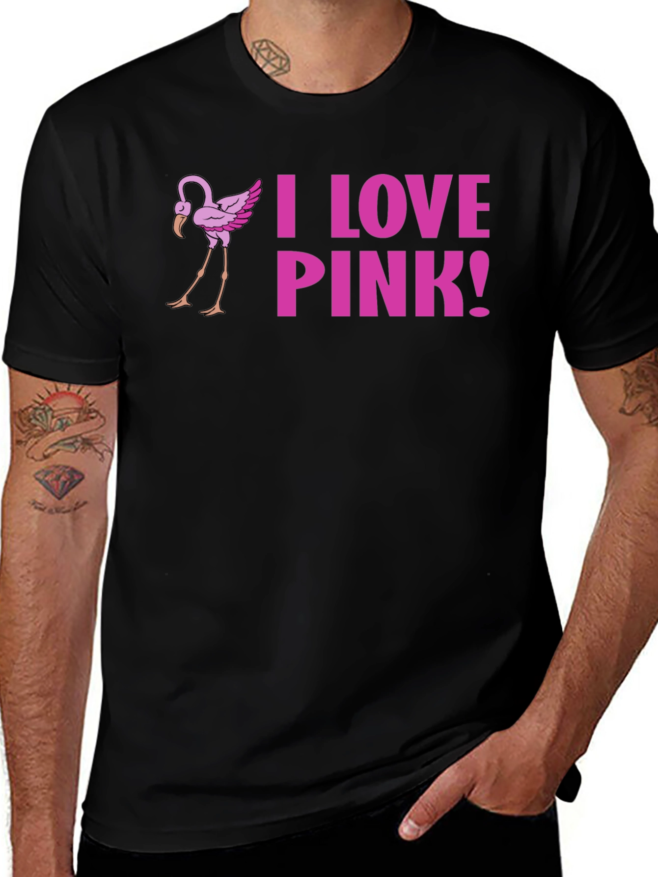 I Love Pink! Flamingo Graphic Tee