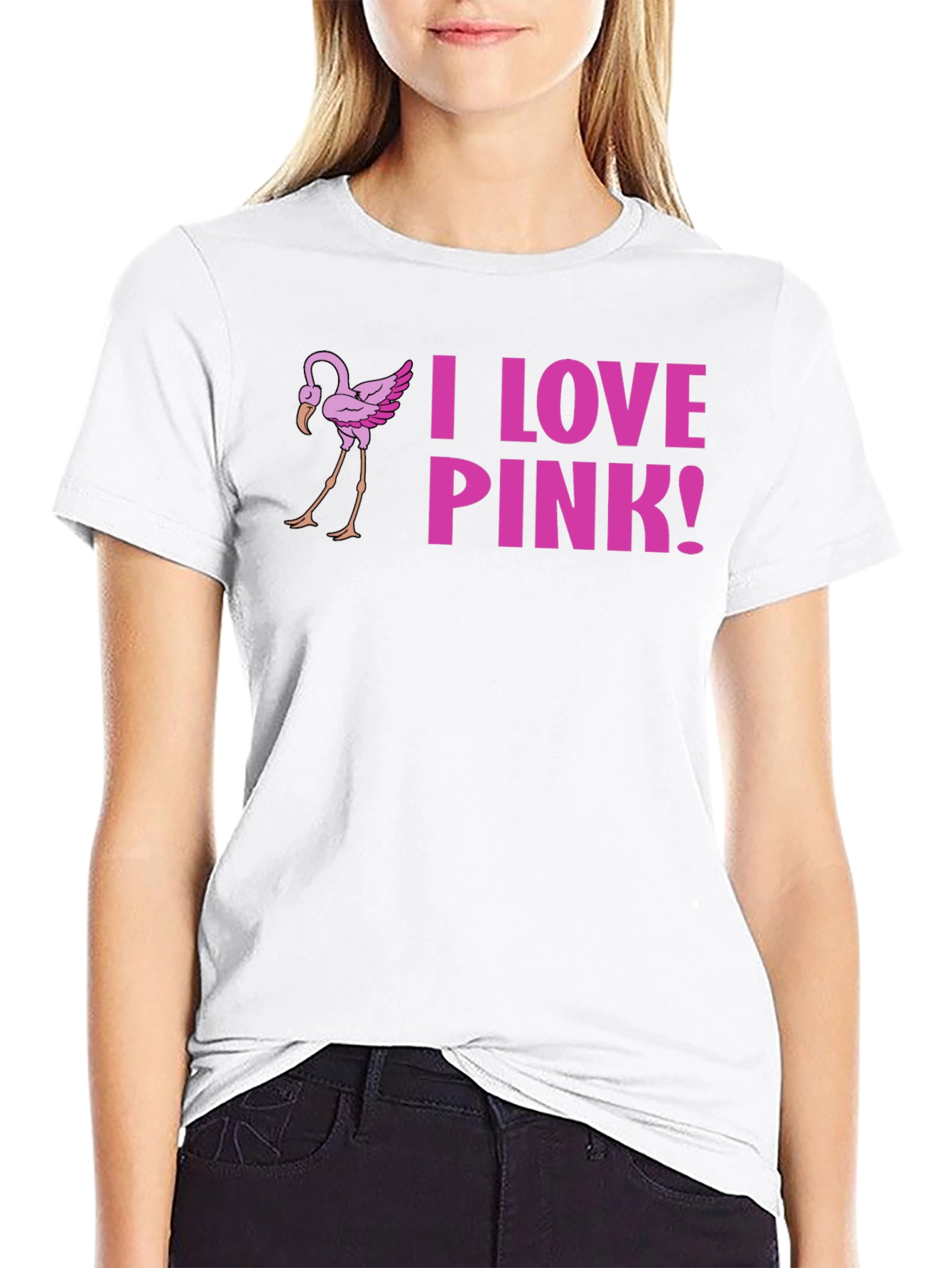 I Love Pink! Flamingo Graphic Tee
