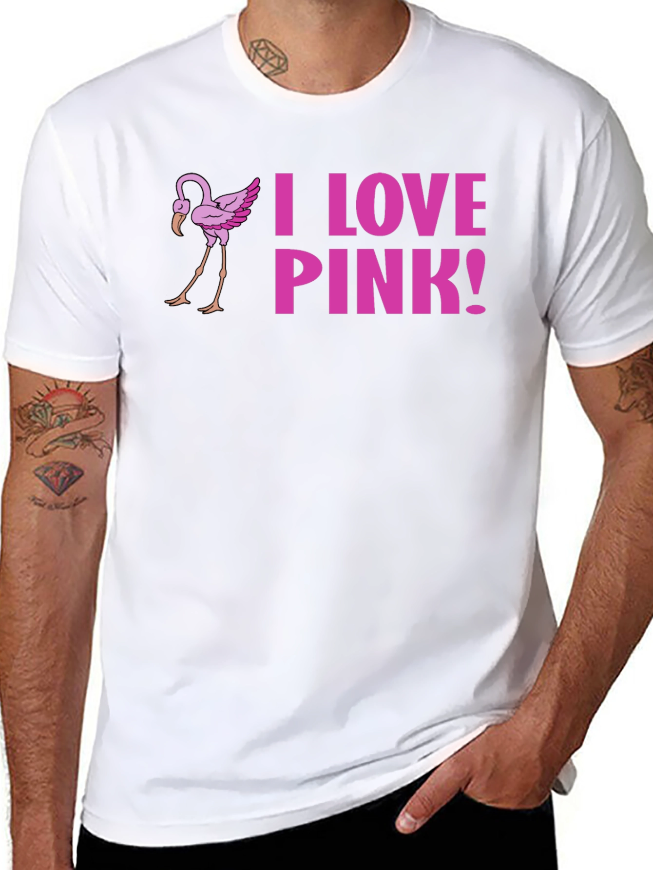 I Love Pink! Flamingo Graphic Tee