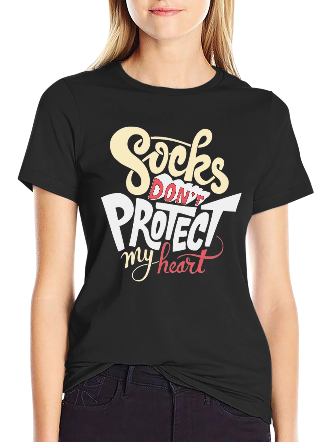 Socks Dont Protect My Heart Graphic T-Shirt