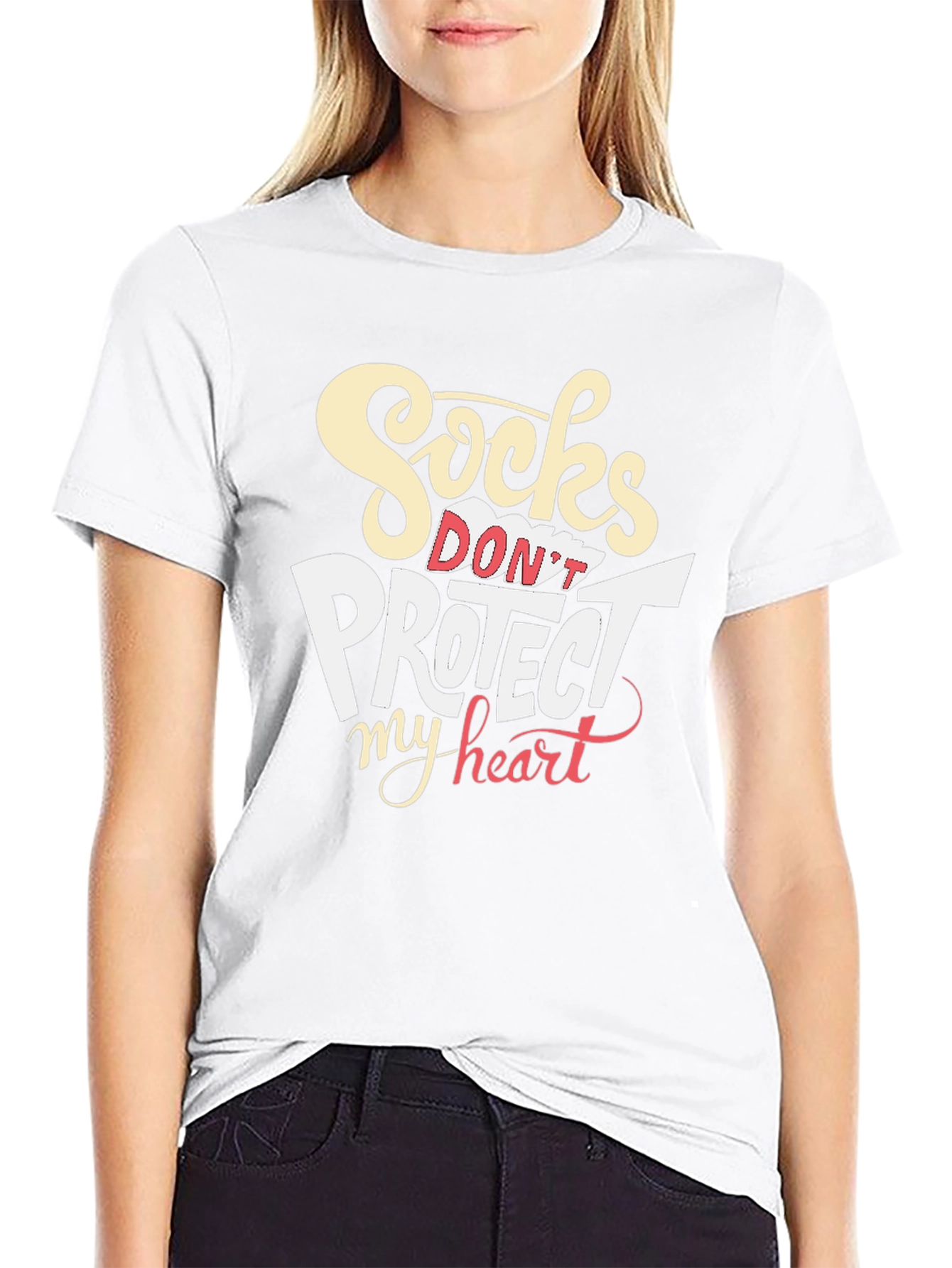 Socks Dont Protect My Heart Graphic T-Shirt
