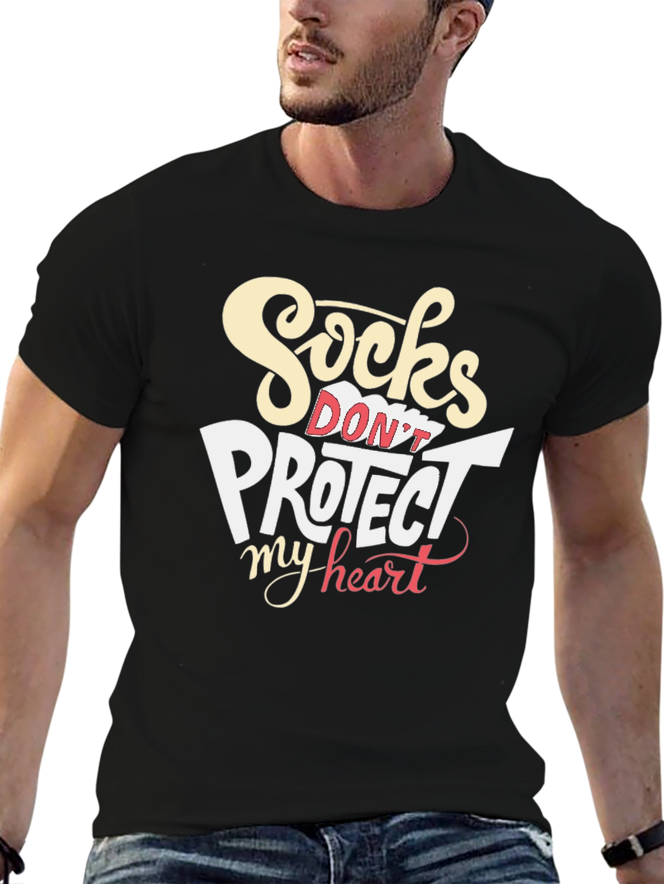 Socks Dont Protect My Heart Graphic T-Shirt
