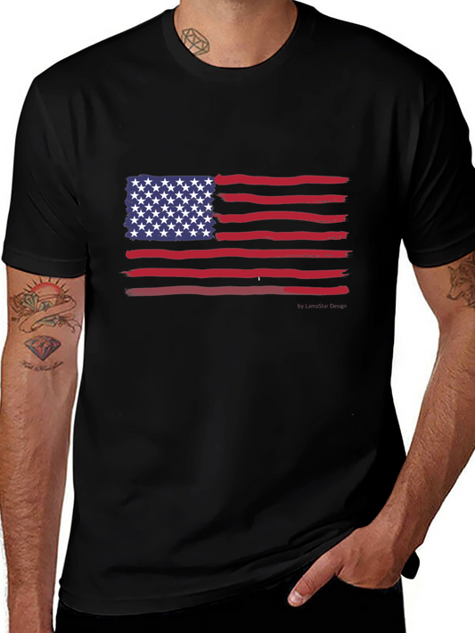 American Flag Graphic Print T-Shirt