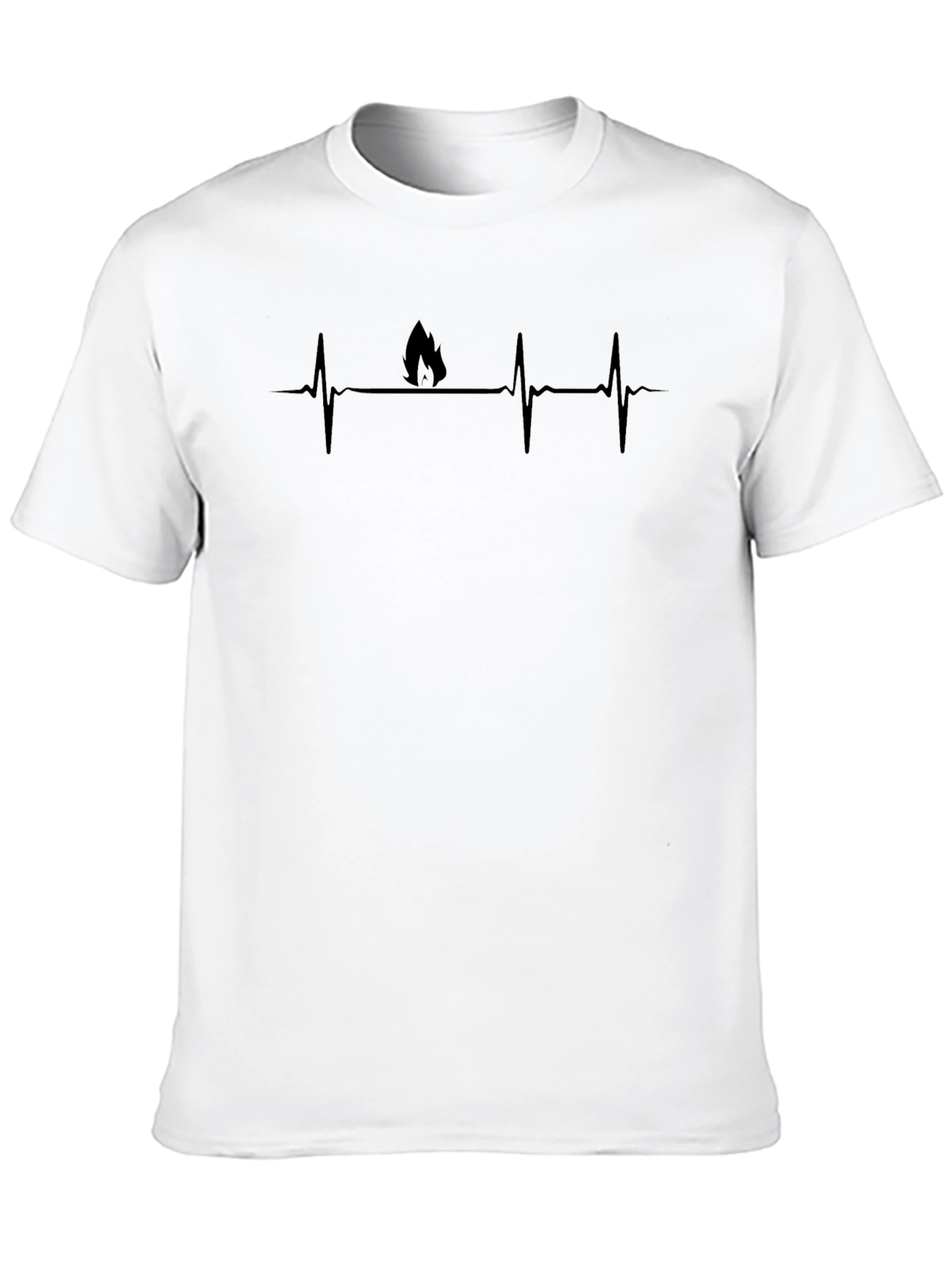Flame Heartbeat Black T-Shirt