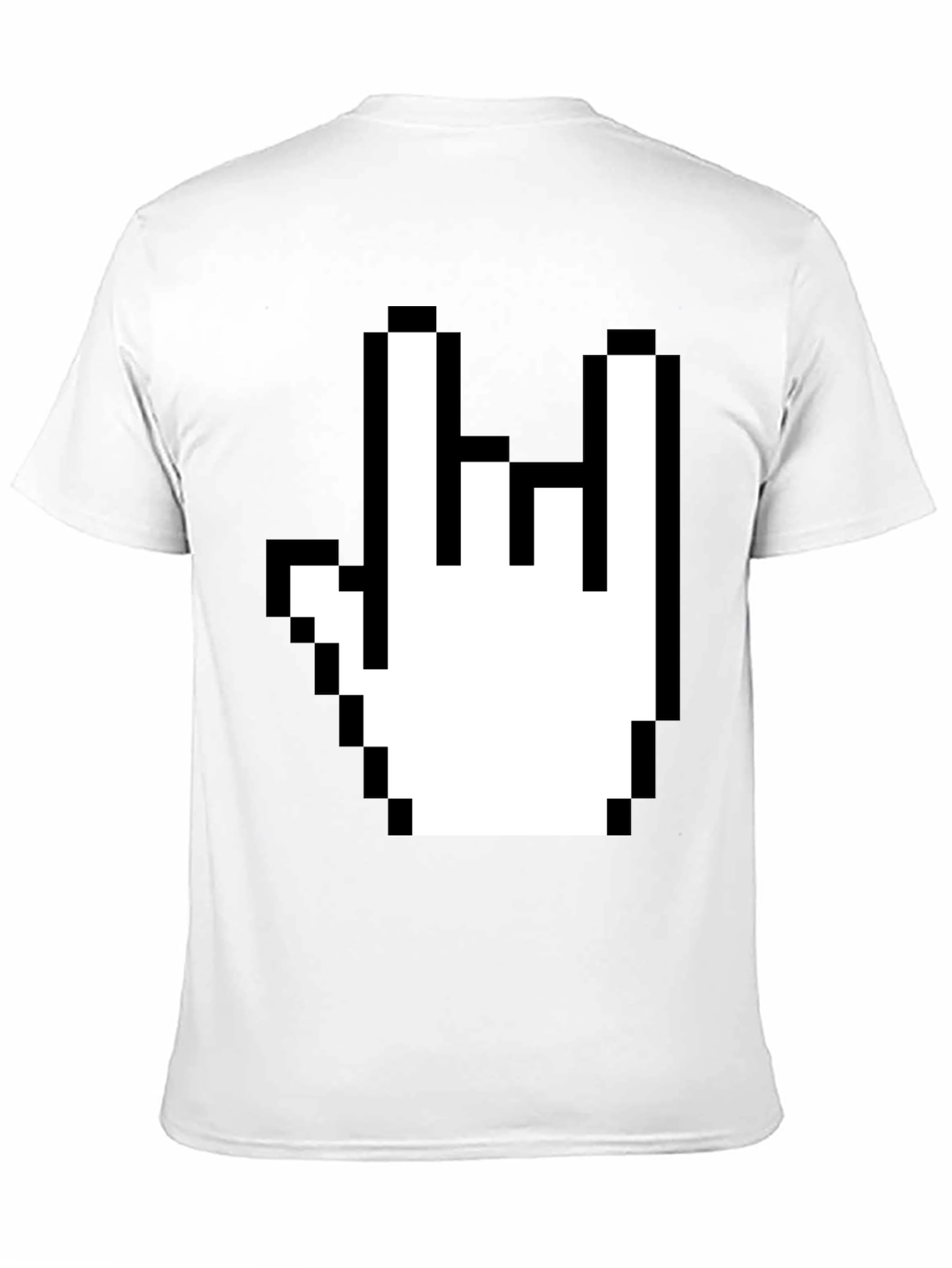 Pixel Rock Hand Graphic T-Shirt - Black