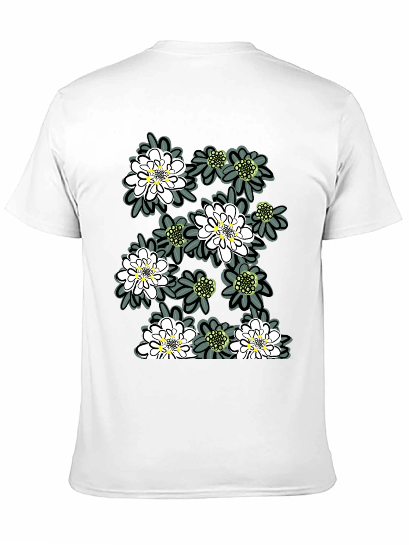 Floral Print Tee - Trendy Black Cotton T-Shirt