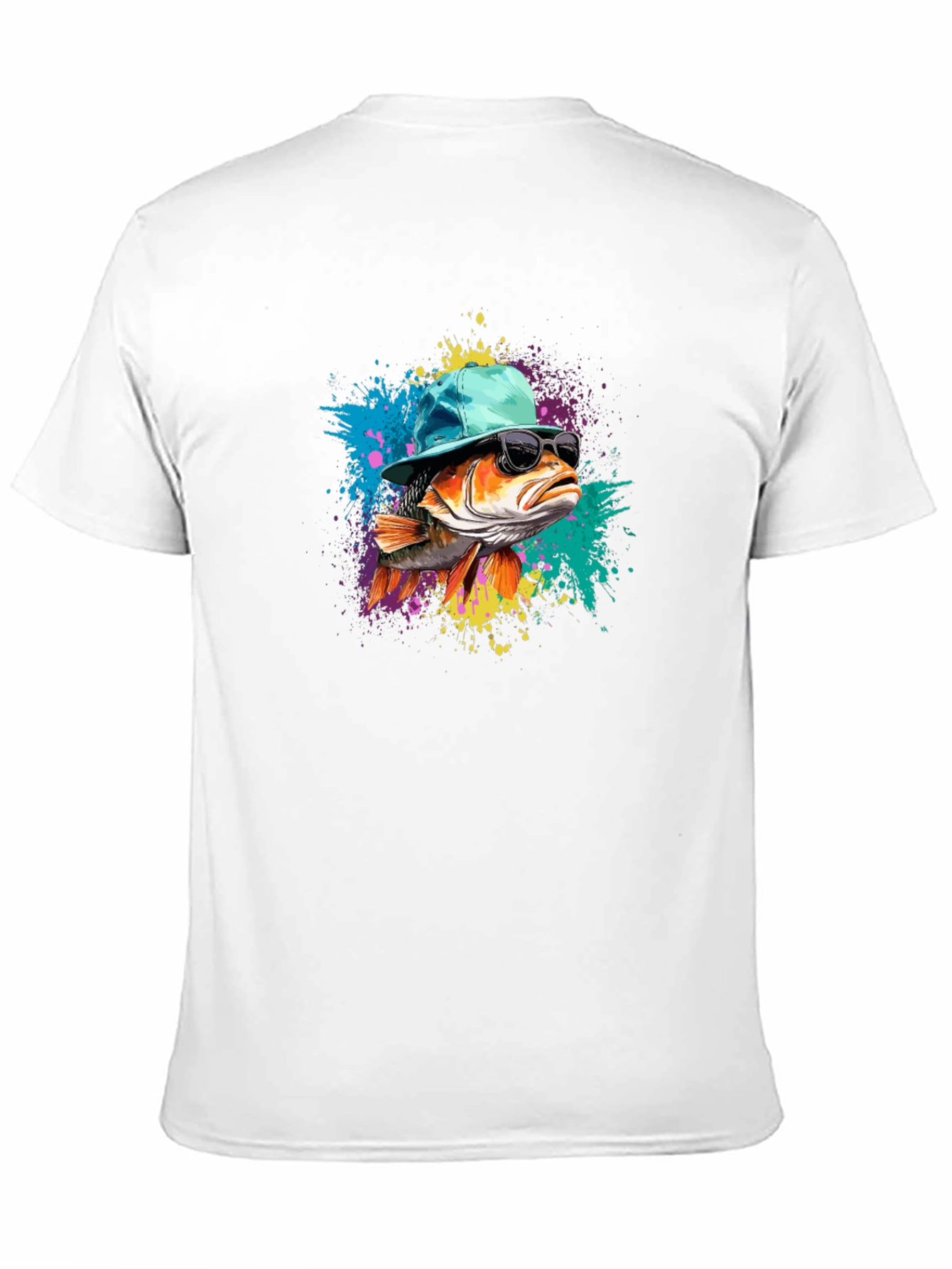 Cool Fish Graphic Tee - Black Cotton Blend T-Shirt