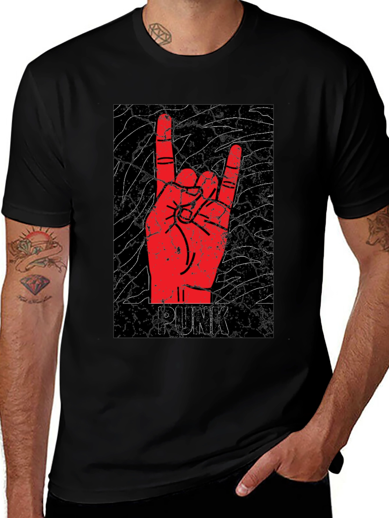 Punk Rock Hand Gesture Graphic Tee