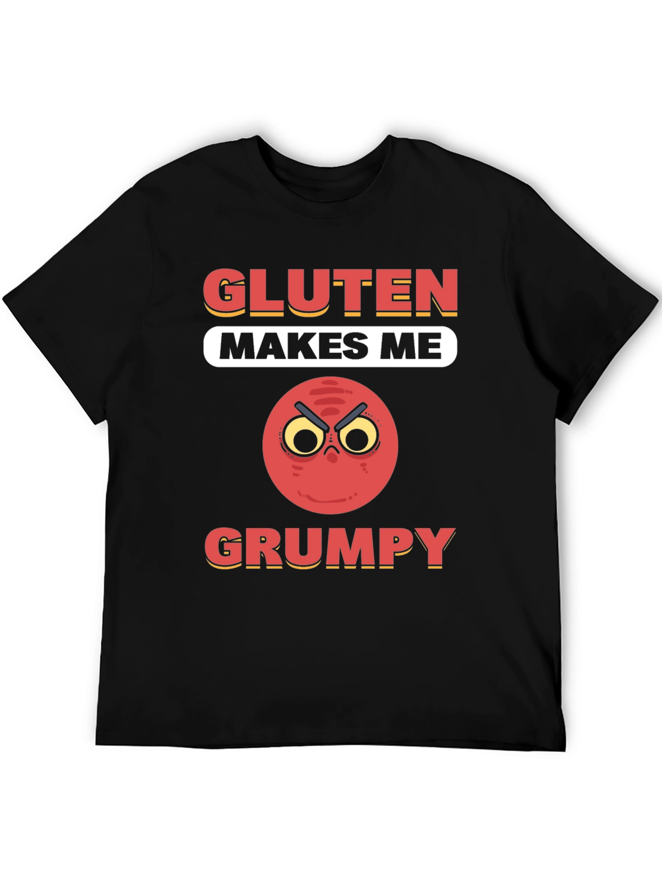 Gluten Makes Me Grumpy T-Shirt - Funny Foodie Tee