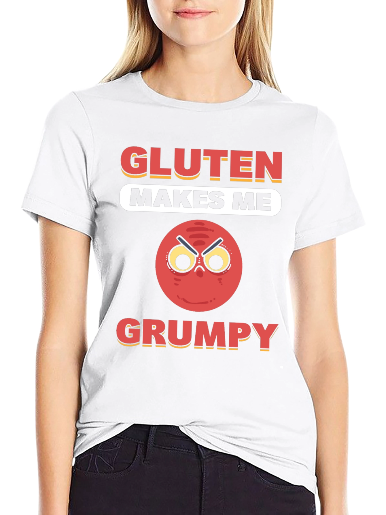 Gluten Makes Me Grumpy T-Shirt - Funny Foodie Tee