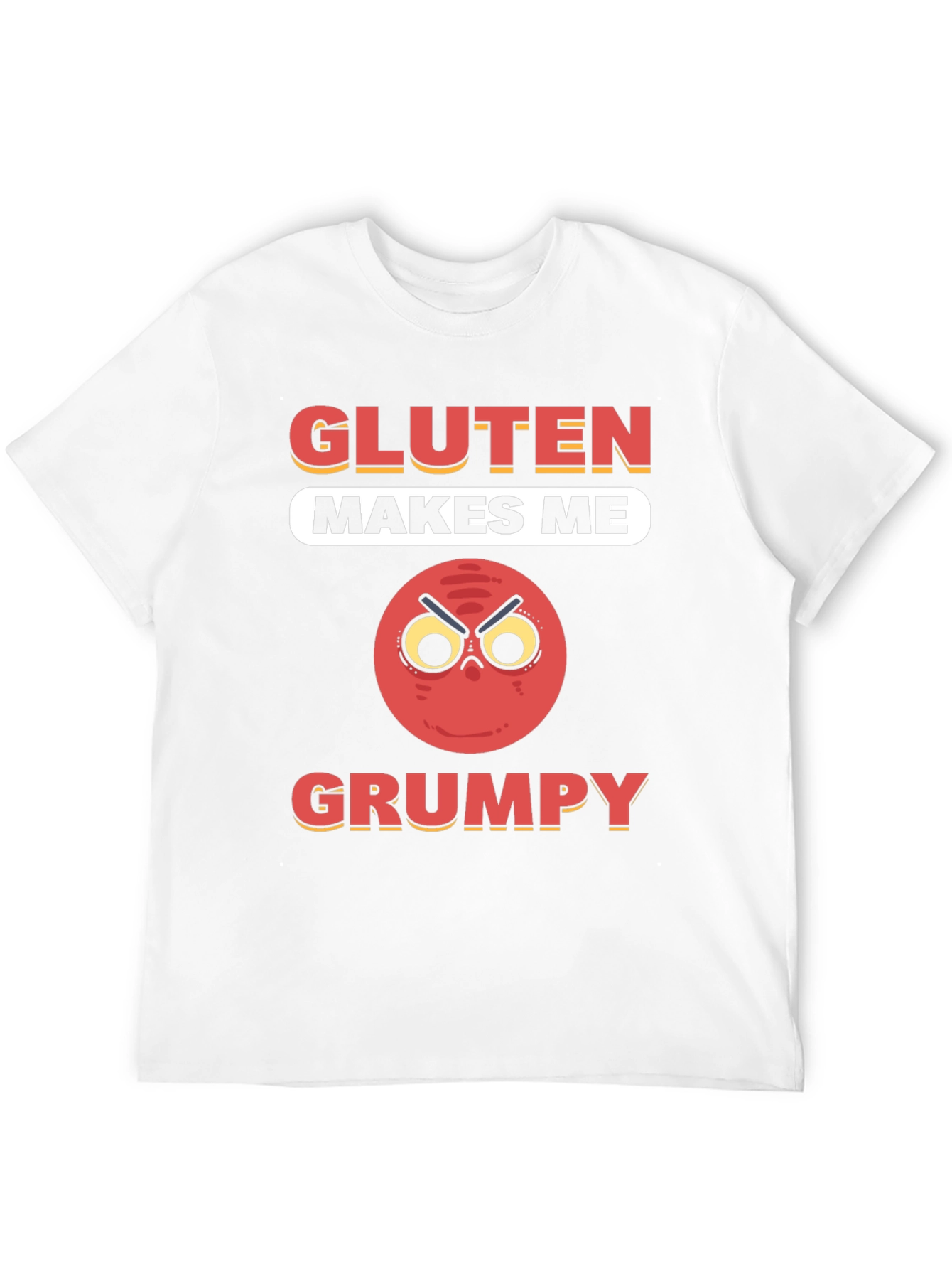 Gluten Makes Me Grumpy T-Shirt - Funny Foodie Tee