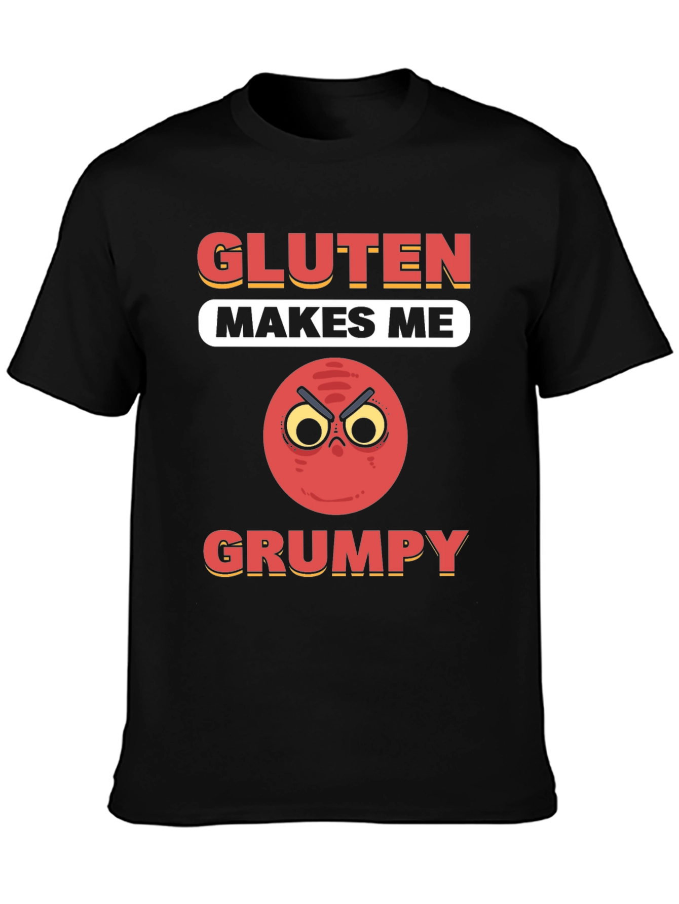 Gluten Makes Me Grumpy T-Shirt - Funny Foodie Tee