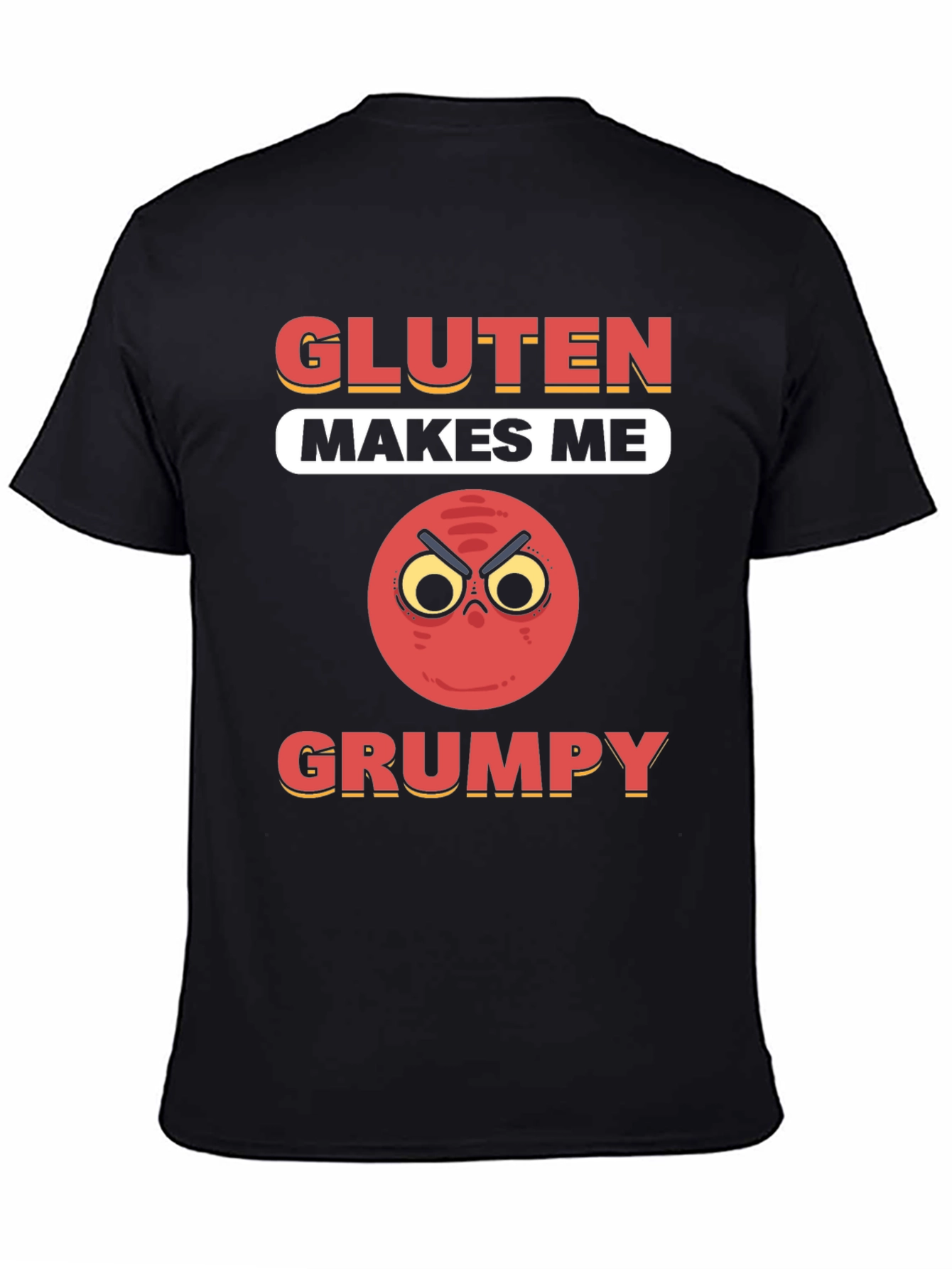 Gluten Makes Me Grumpy T-Shirt - Funny Foodie Tee