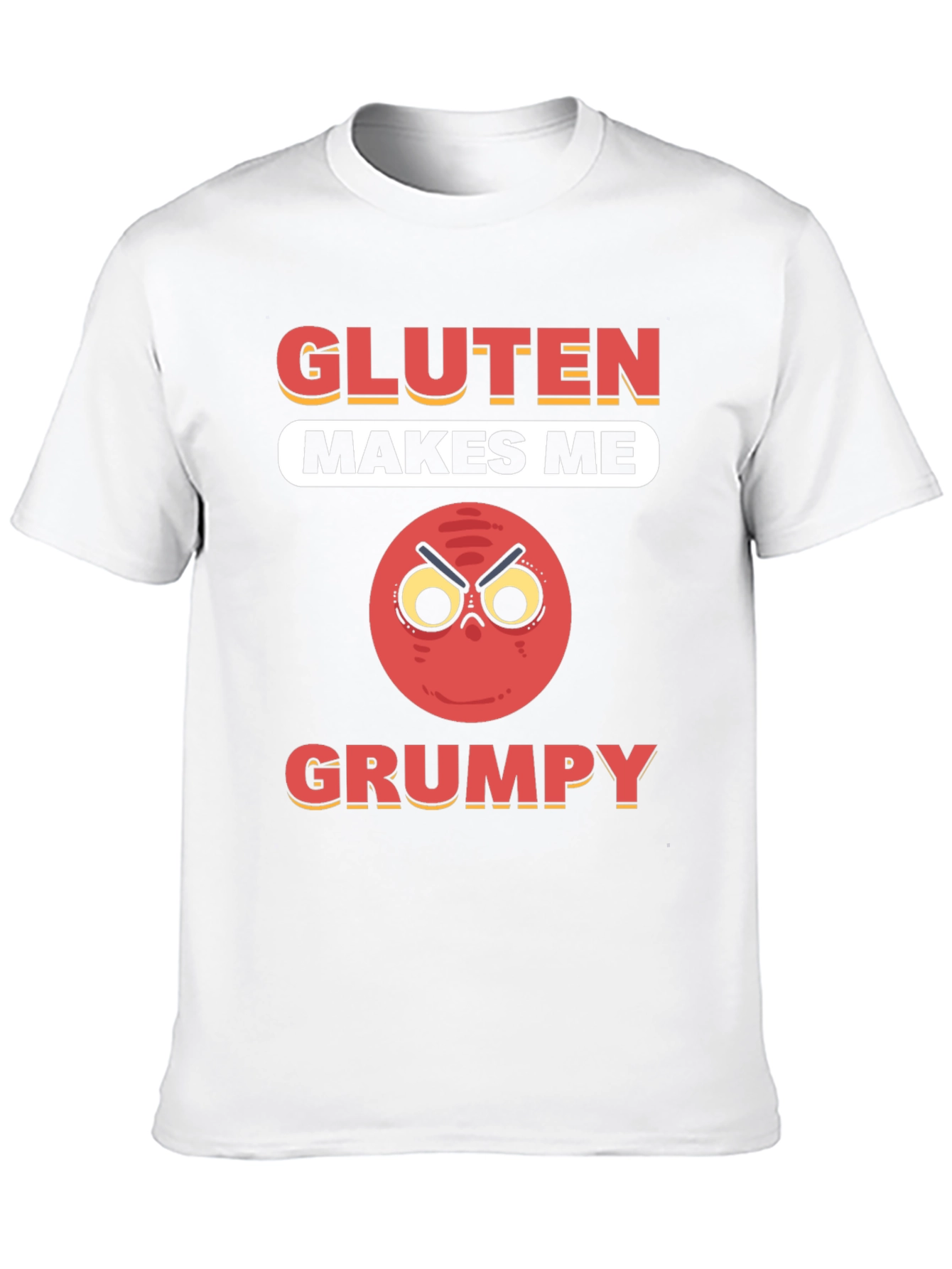 Gluten Makes Me Grumpy T-Shirt - Funny Foodie Tee