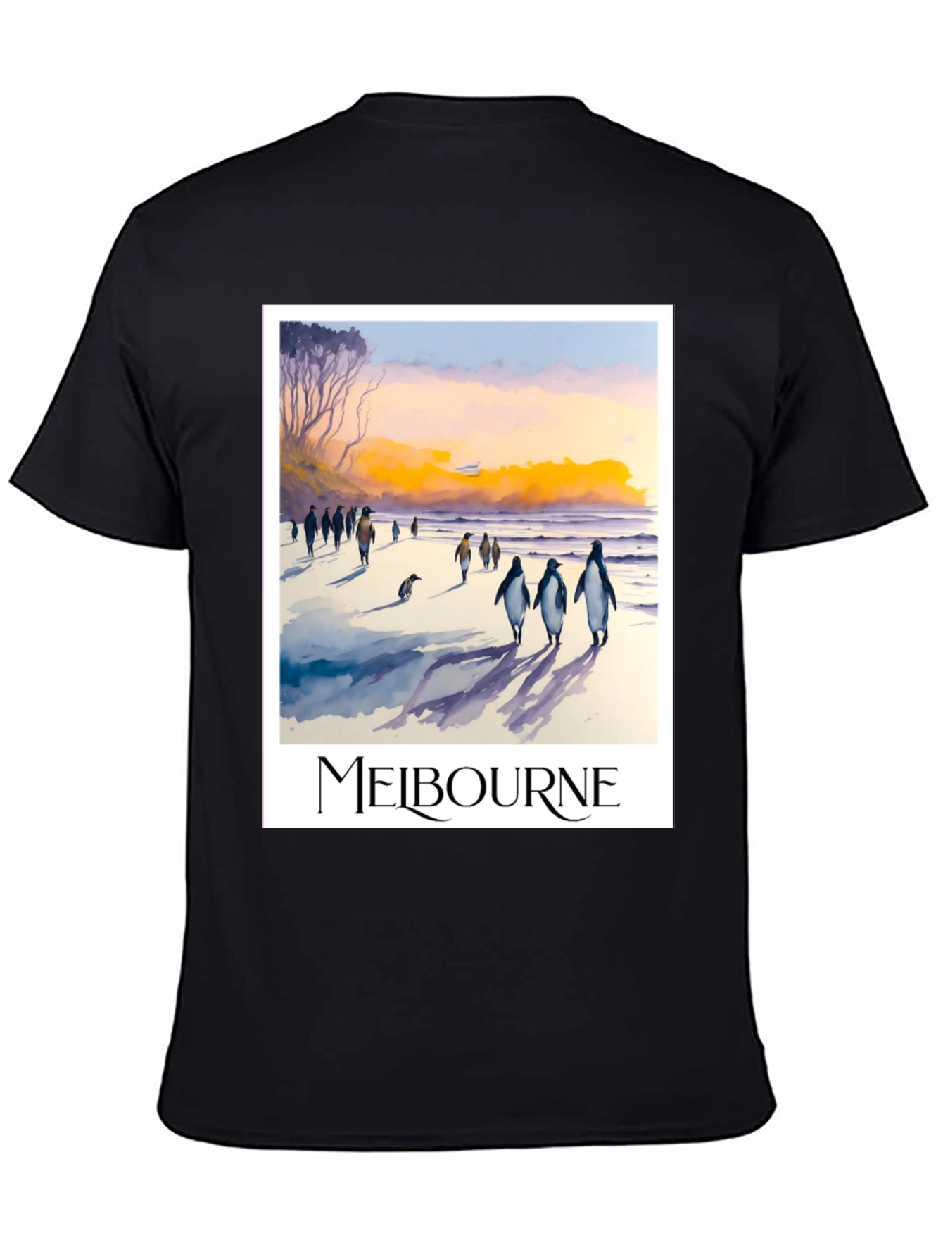 Melbourne Penguin Beach Black T-Shirt