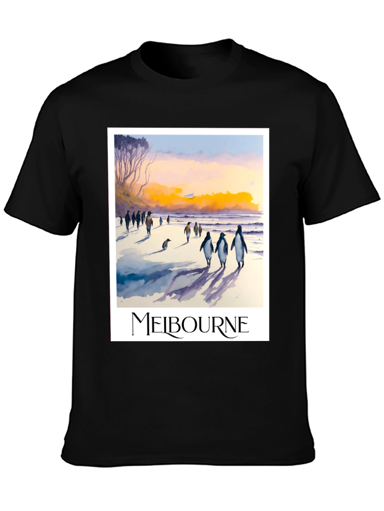 Melbourne Penguin Beach Black T-Shirt