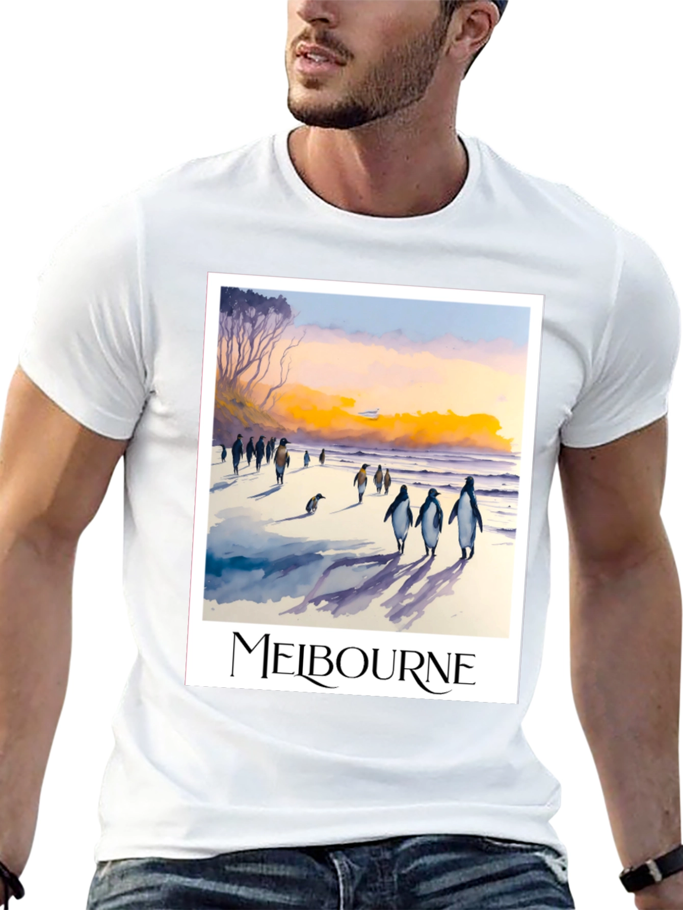 Melbourne Penguin Beach Black T-Shirt