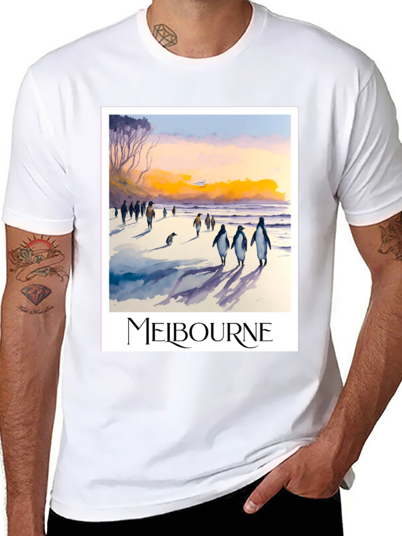 Melbourne Penguin Beach Black T-Shirt