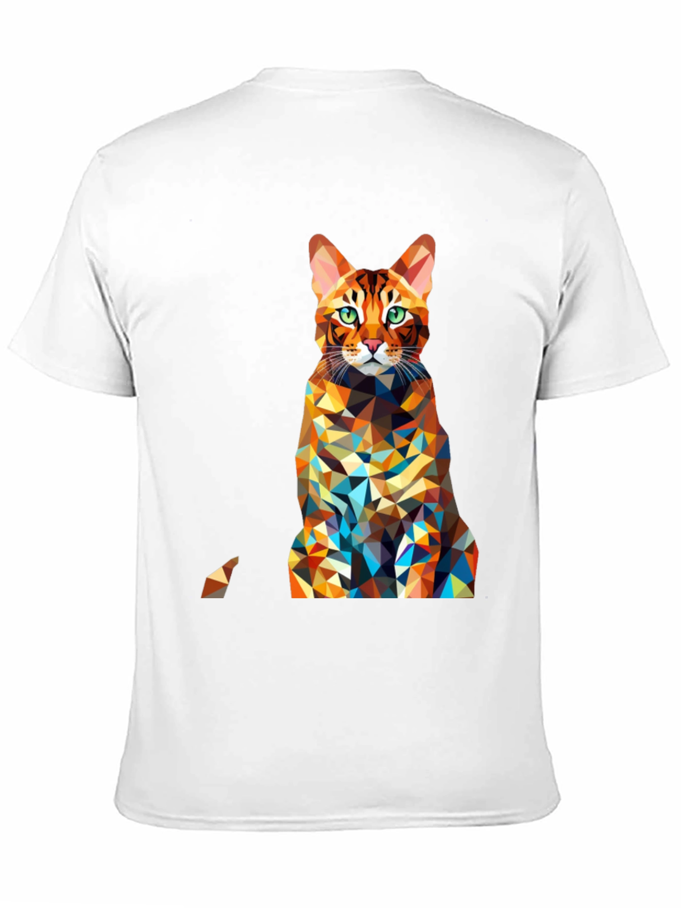 Geometric Cat Print Black Tee