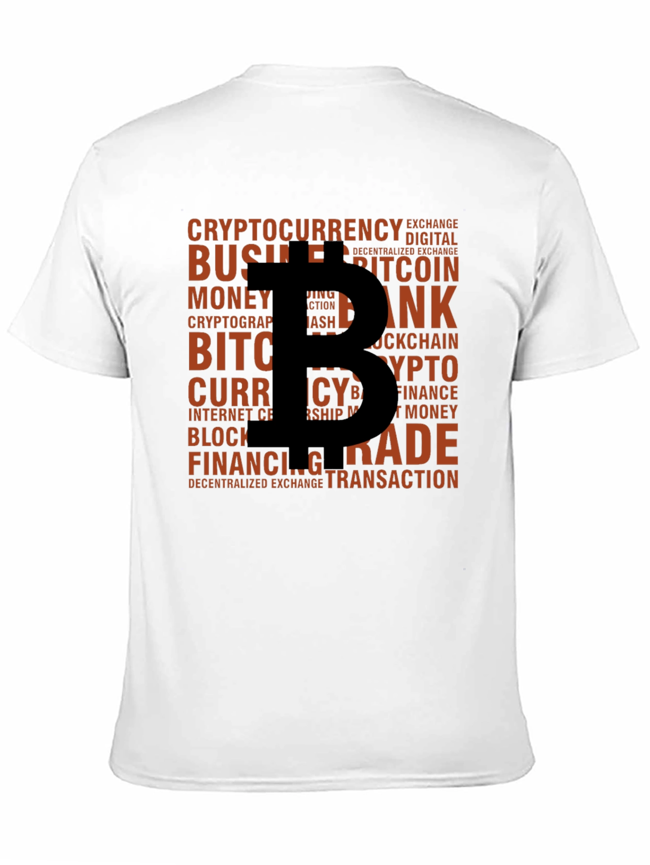 Bitcoin Crypto Word Art Black T-Shirt