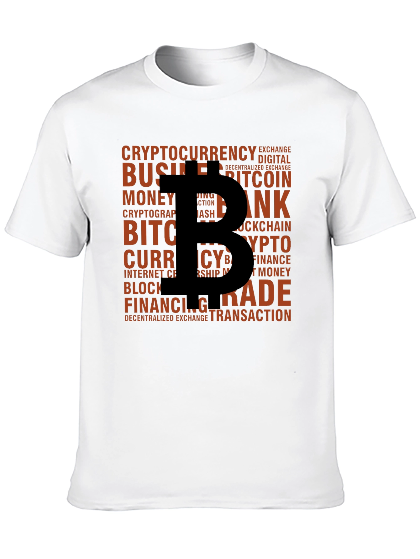 Bitcoin Crypto Word Art Black T-Shirt