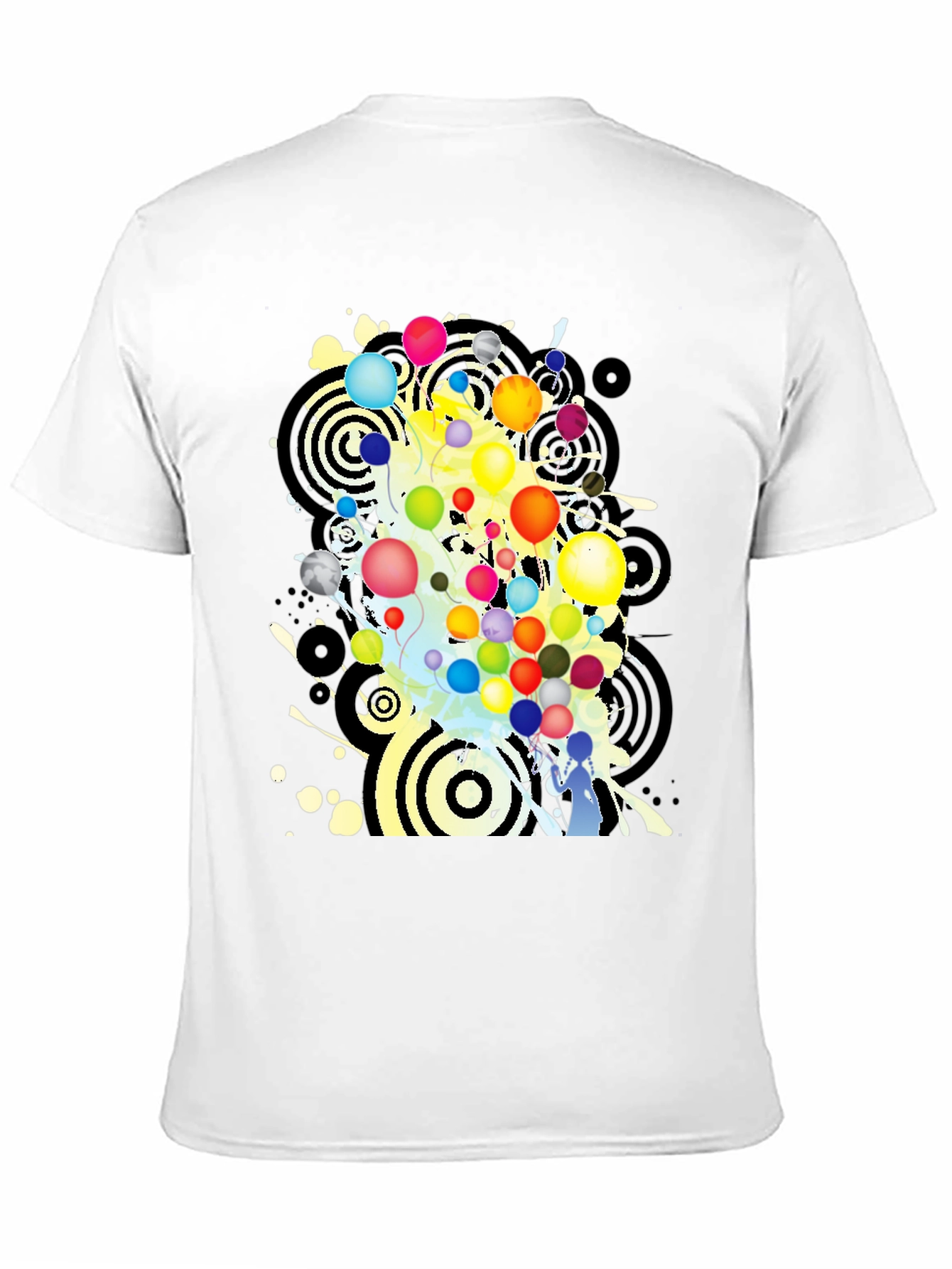 Abstract Balloon Graphic Black T-Shirt